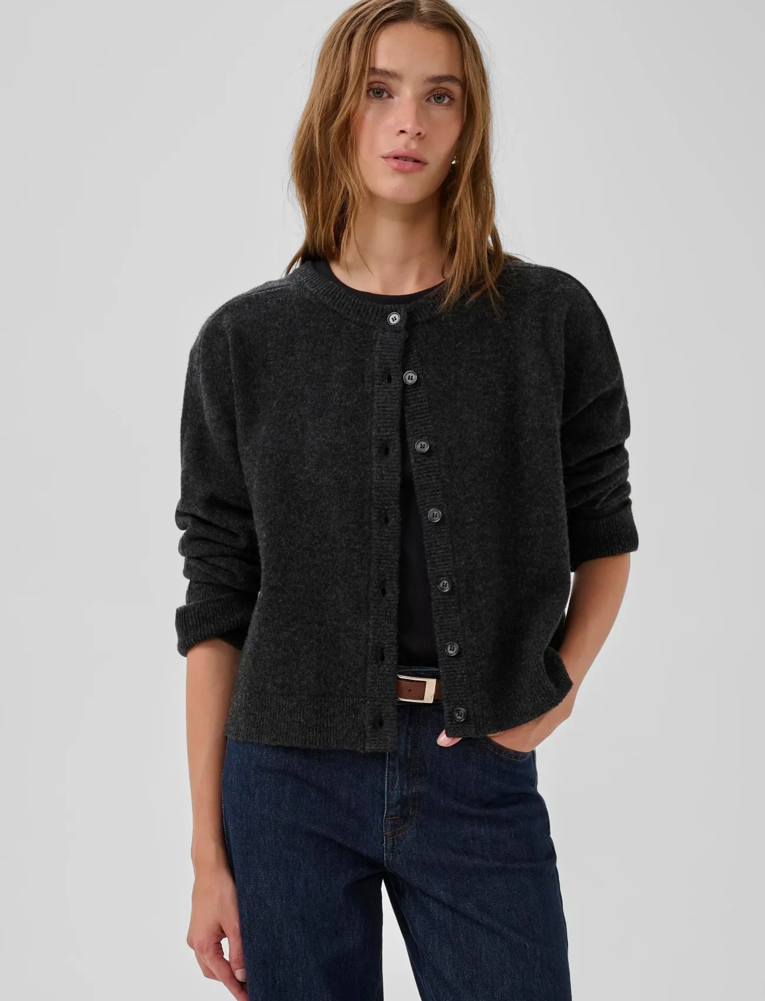 My Essential Wardrobe - 13 THE KNIT CARDIGAN - cardigans - dark grey melange - 3