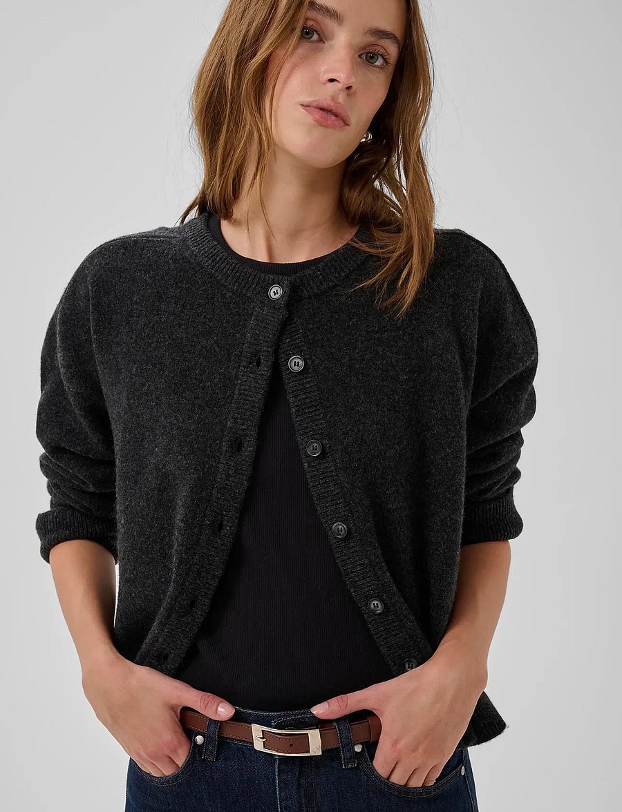 My Essential Wardrobe - 13 THE KNIT CARDIGAN - cardigans - dark grey melange - 4