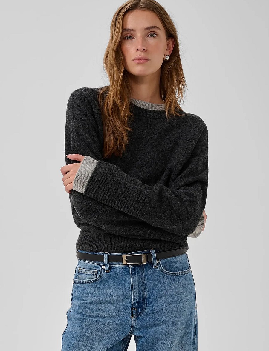 My Essential Wardrobe - 11 THE KNIT CREWNECK - jumpers - dark grey melange - 3