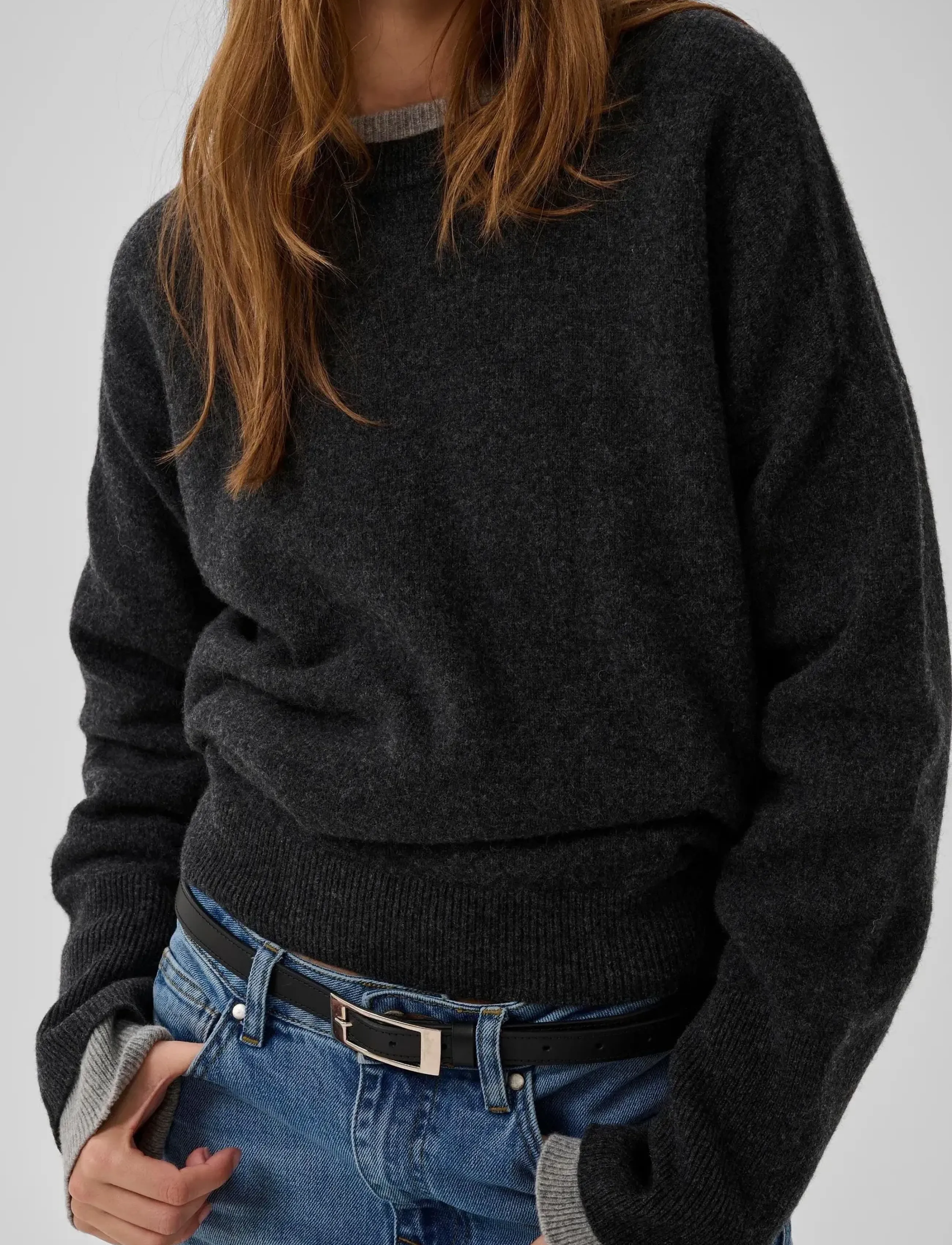 My Essential Wardrobe - 11 THE KNIT CREWNECK - jumpers - dark grey melange - 4