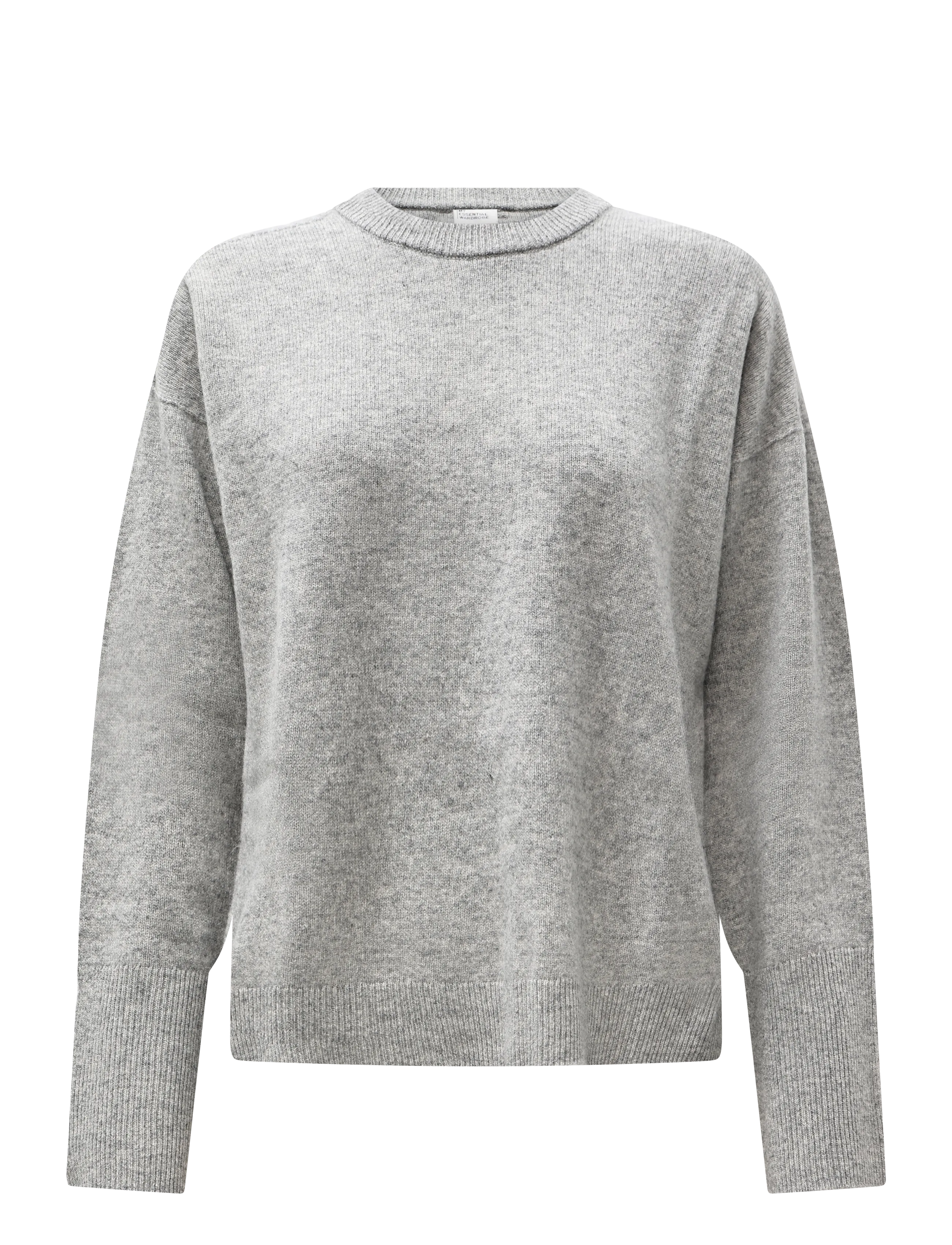 My Essential Wardrobe 11 THE KNIT CREWNECK - My Essential Wardrobe - LIGHT GREY MELANGE / grey
