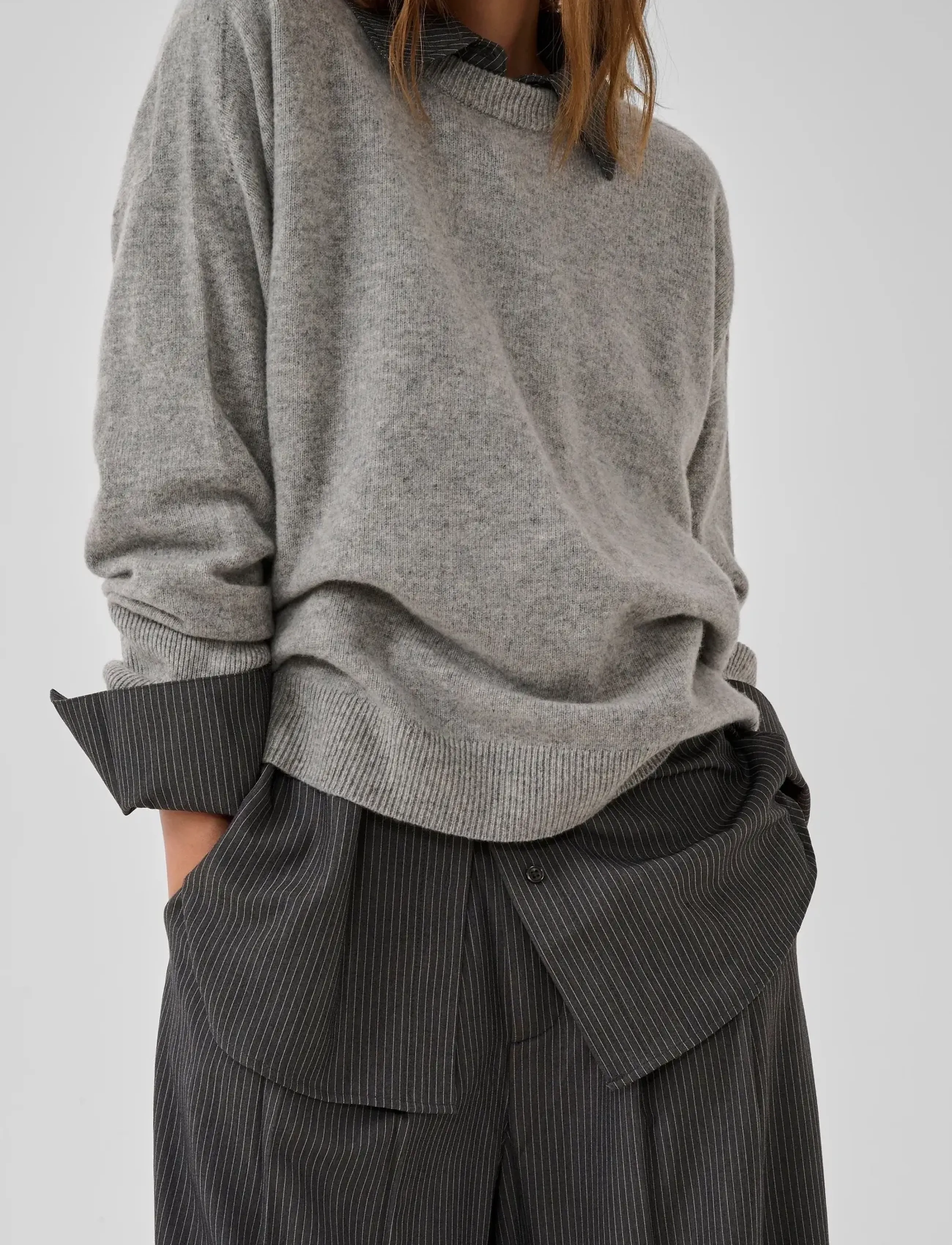 My Essential Wardrobe - 11 THE KNIT CREWNECK - jumpers - light grey melange - 5