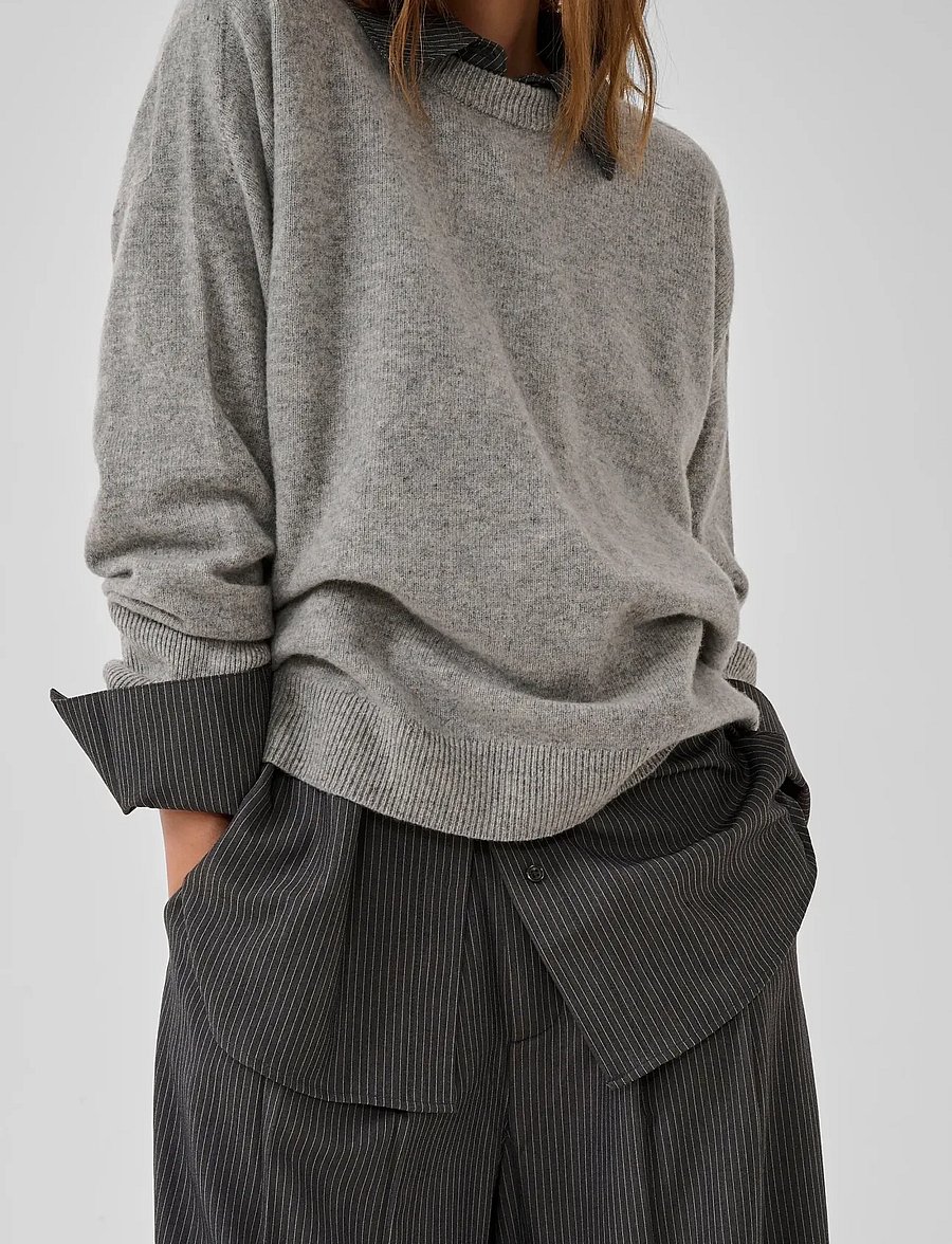 My Essential Wardrobe - 11 THE KNIT CREWNECK - jumpers - light grey melange - 5