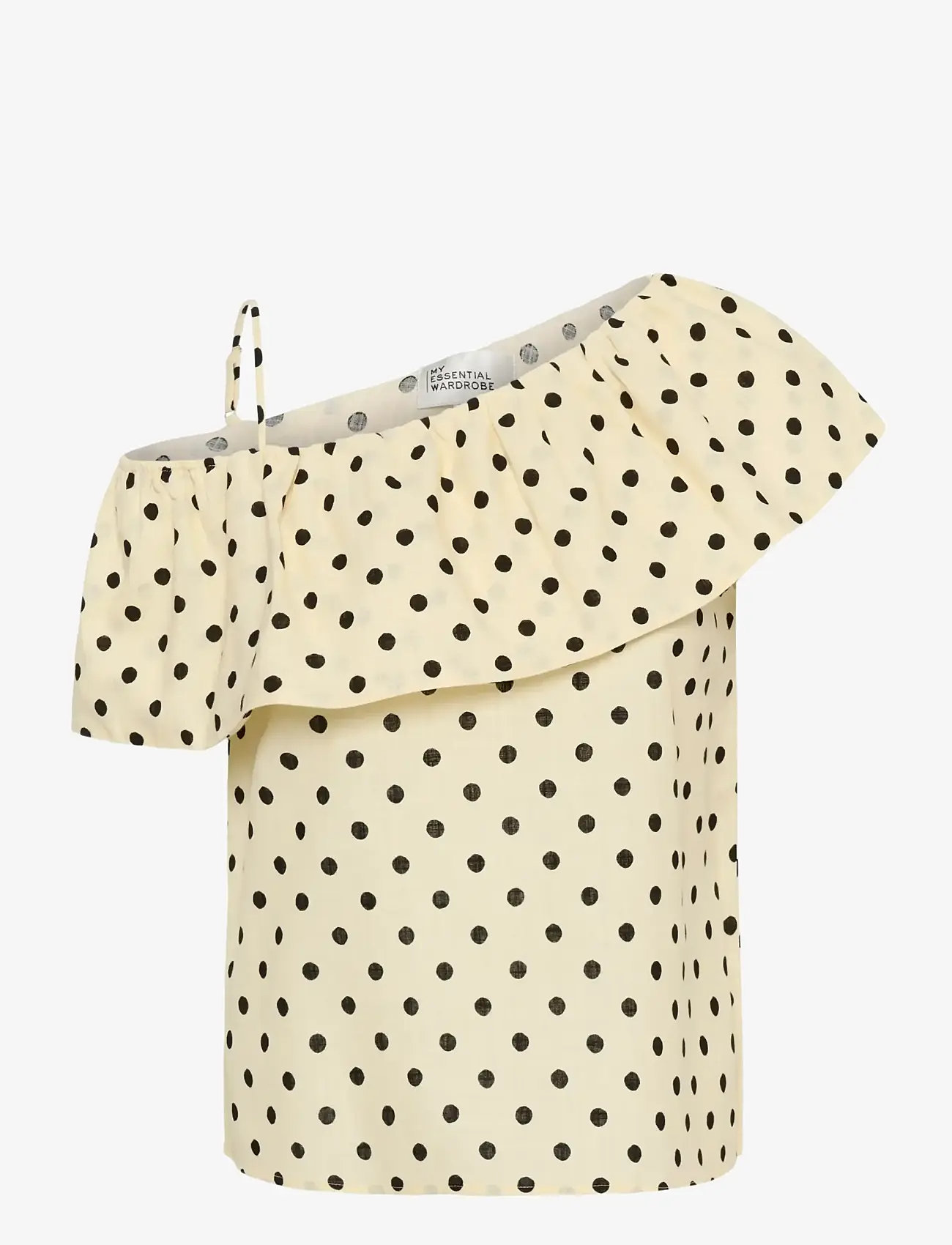 My Essential Wardrobe - MWNada Florence Blouse - kortærmede bluser - lemon icing w. dots - 1