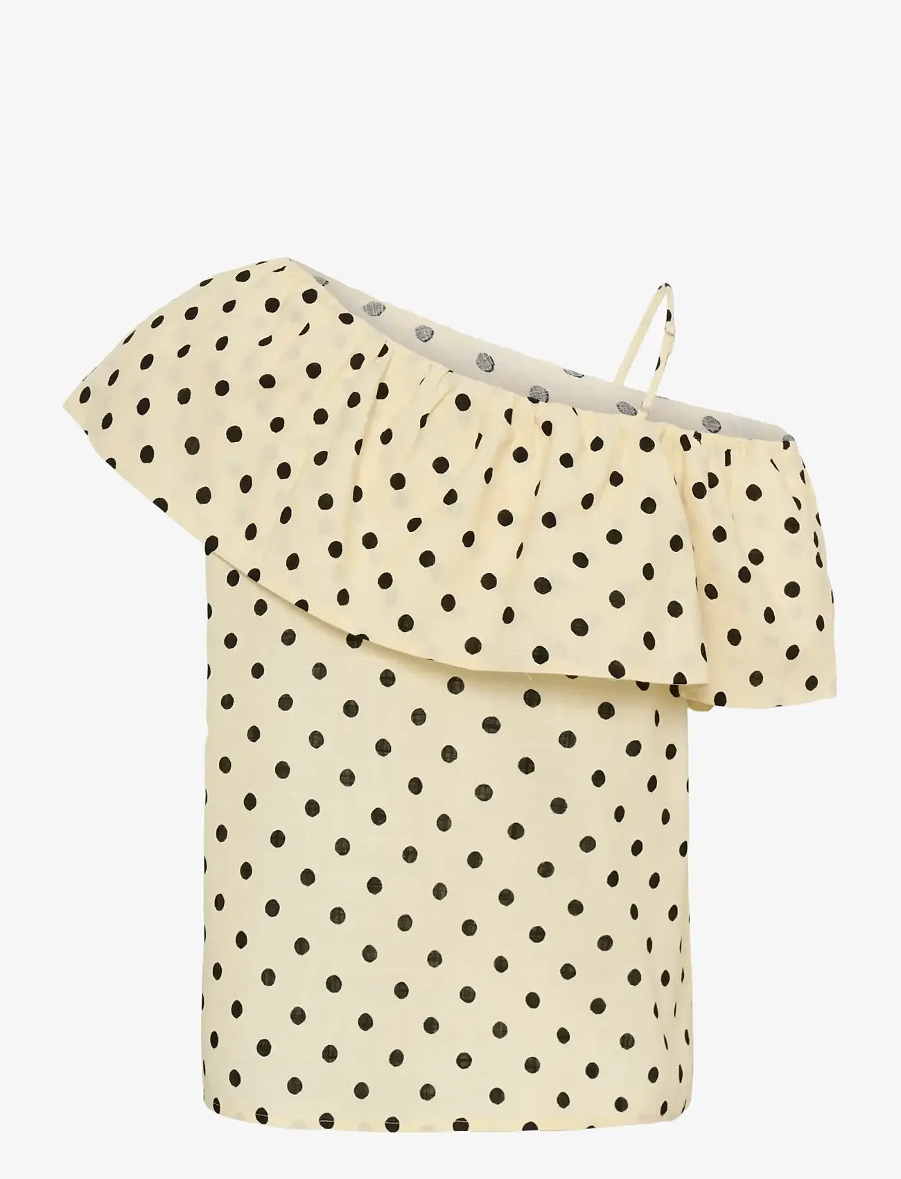 My Essential Wardrobe - MWNada Florence Blouse - kortærmede bluser - lemon icing w. dots - 2