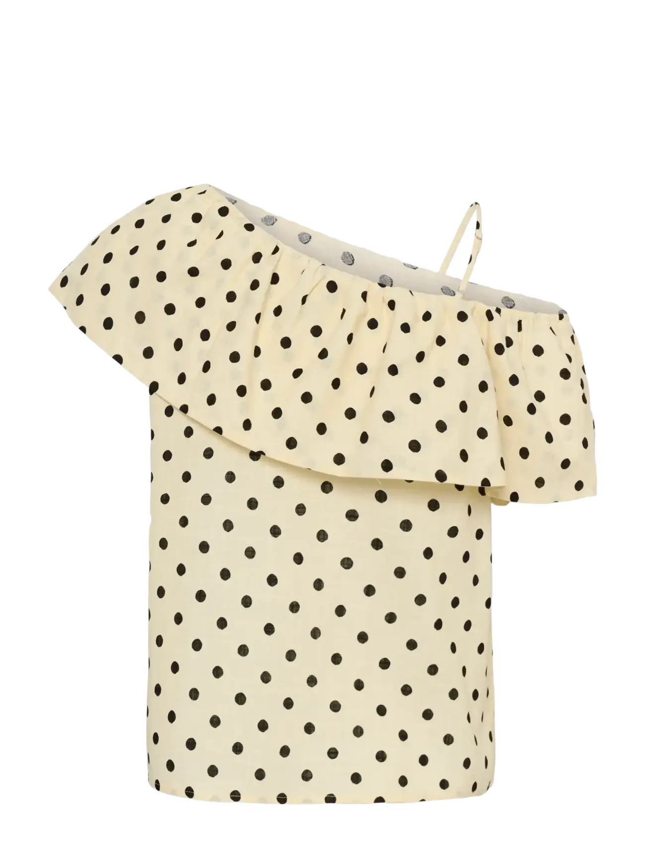 My Essential Wardrobe - MWNada Florence Blouse - kortærmede bluser - lemon icing w. dots - 2