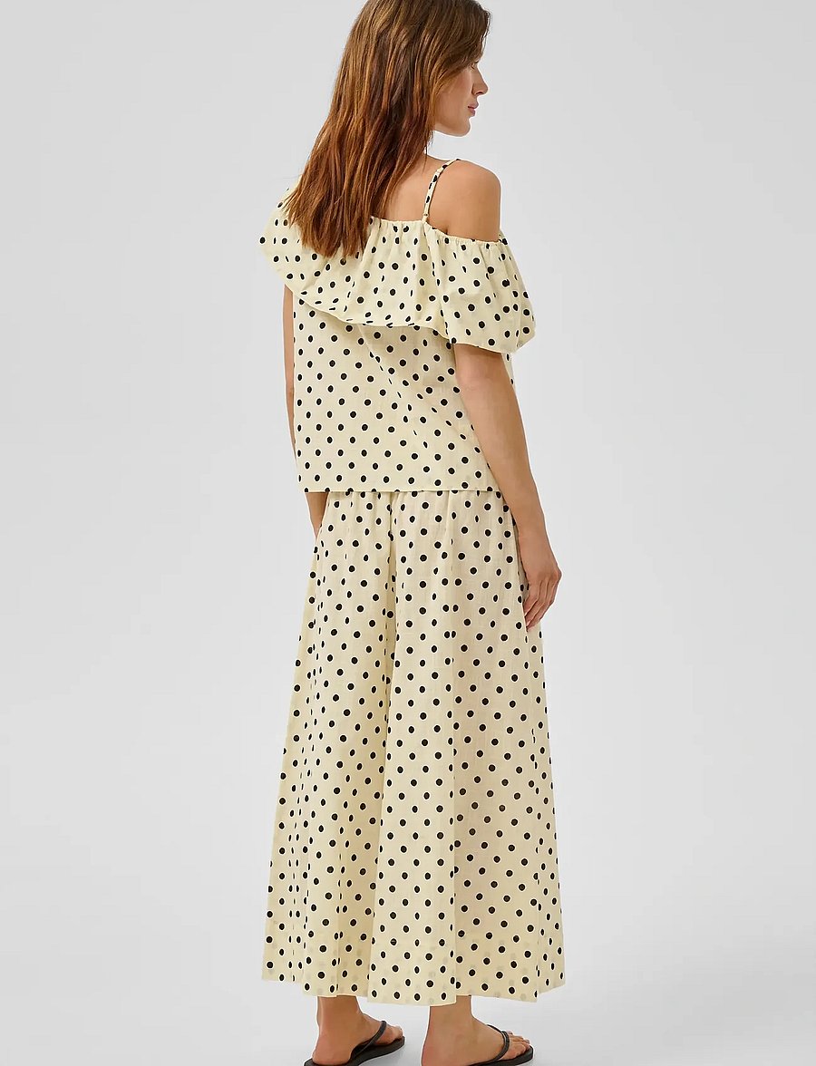My Essential Wardrobe - MWNada Florence Blouse - kortærmede bluser - lemon icing w. dots - 4