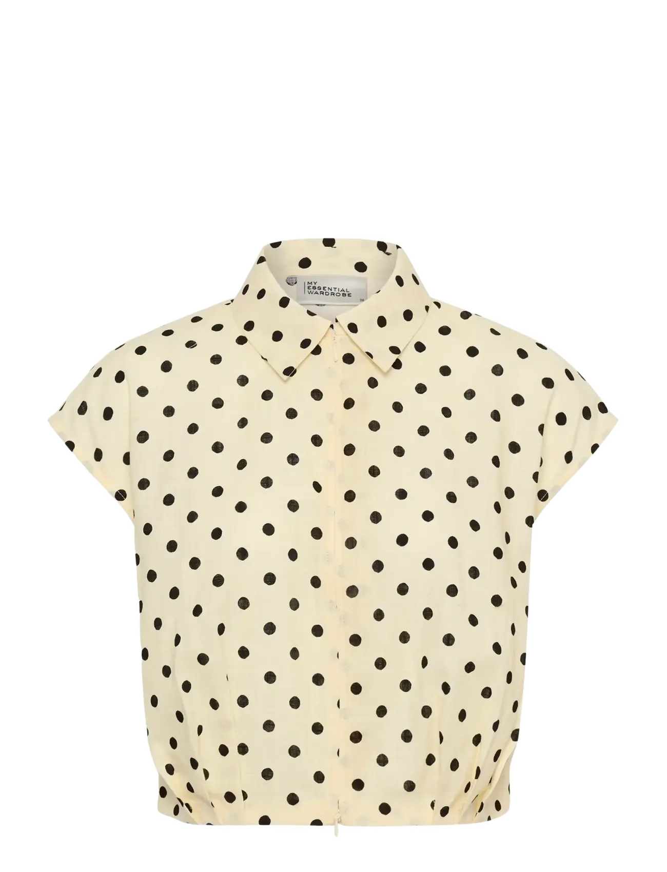 My Essential Wardrobe MWNada Short Shirt - Drabužiai - LEMON ICING W. DOTS / yellow