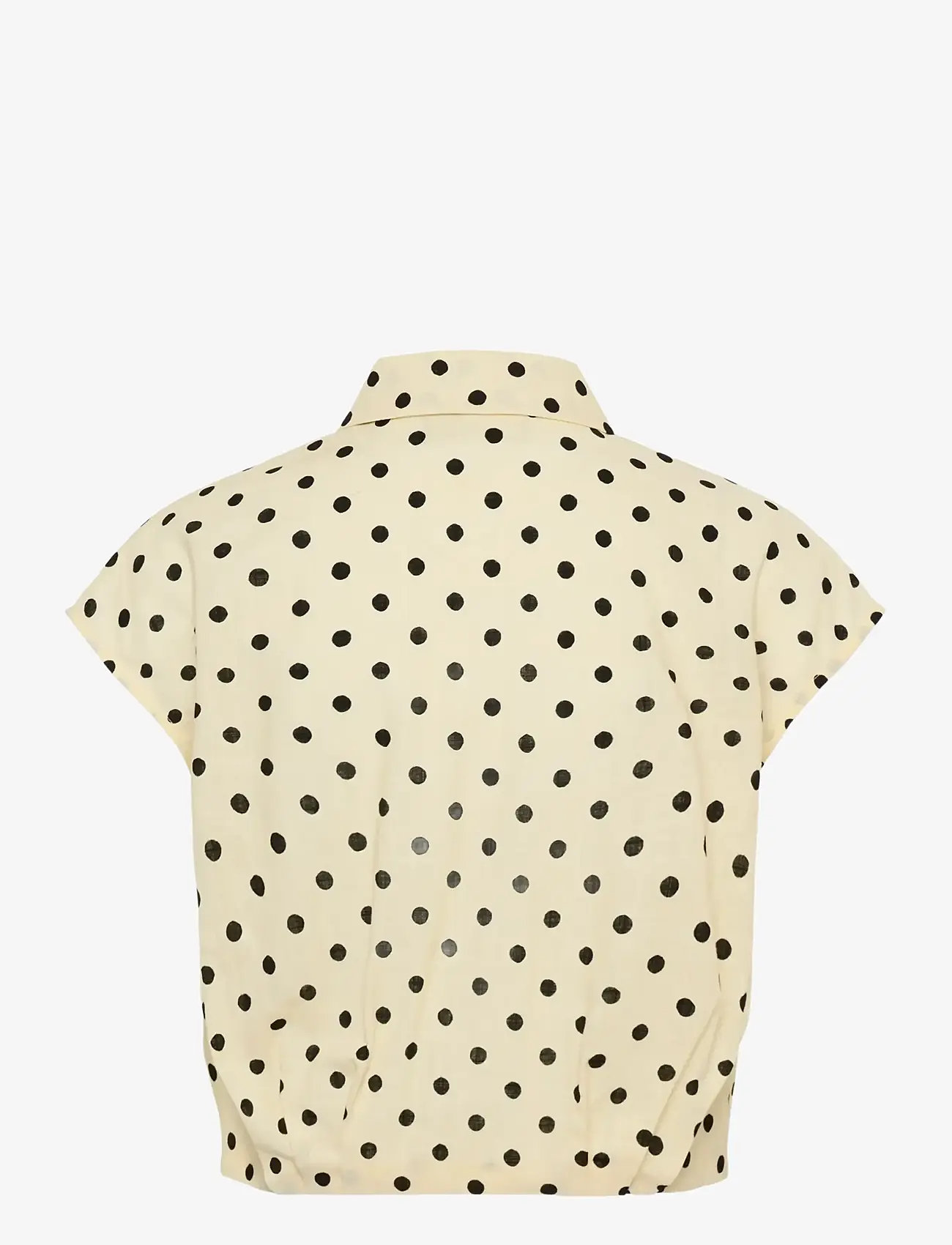 My Essential Wardrobe - MWNada Short Shirt - crop tops - lemon icing w. dots - 2