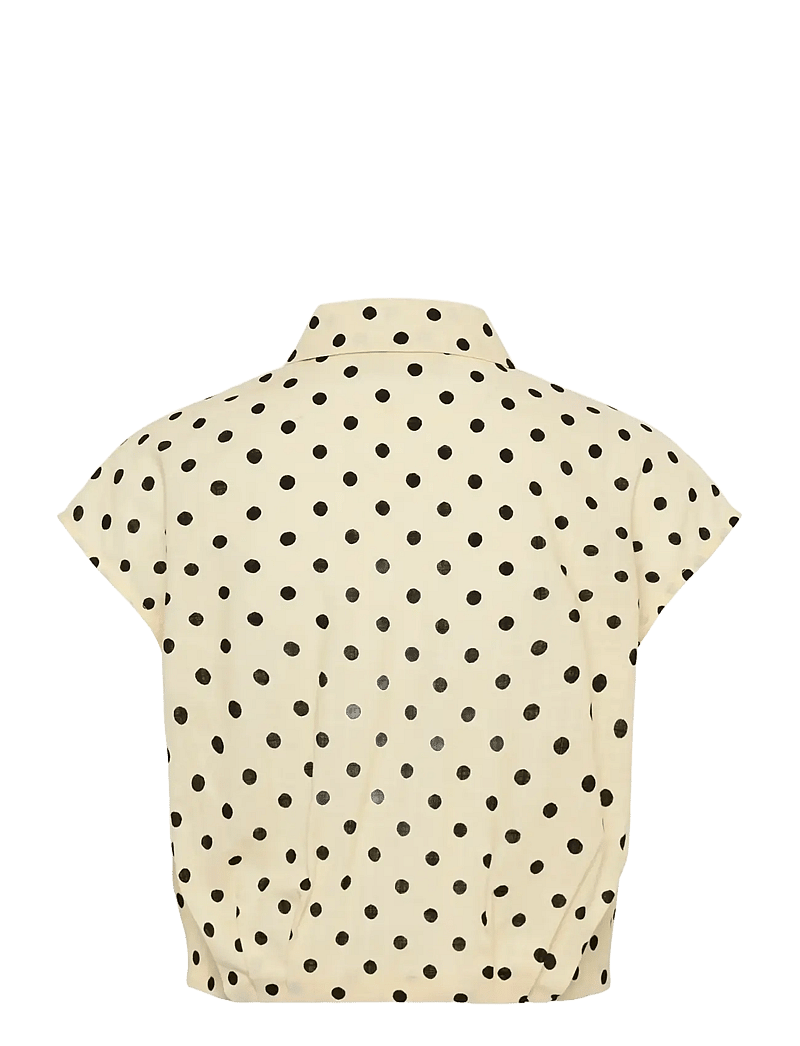 My Essential Wardrobe - MWNada Short Shirt - crop tops - lemon icing w. dots - 2