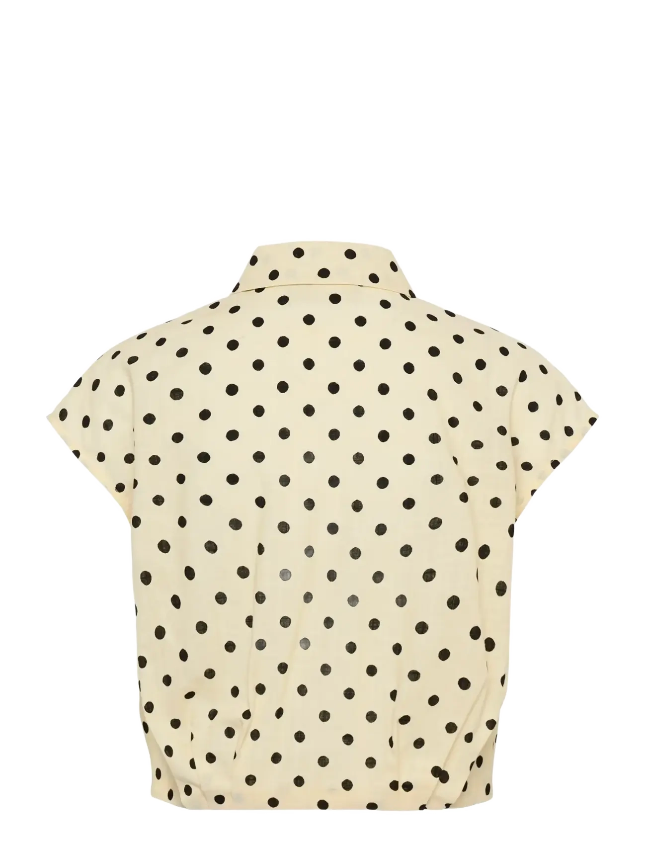 My Essential Wardrobe - MWNada Short Shirt - crop tops - lemon icing w. dots - 2