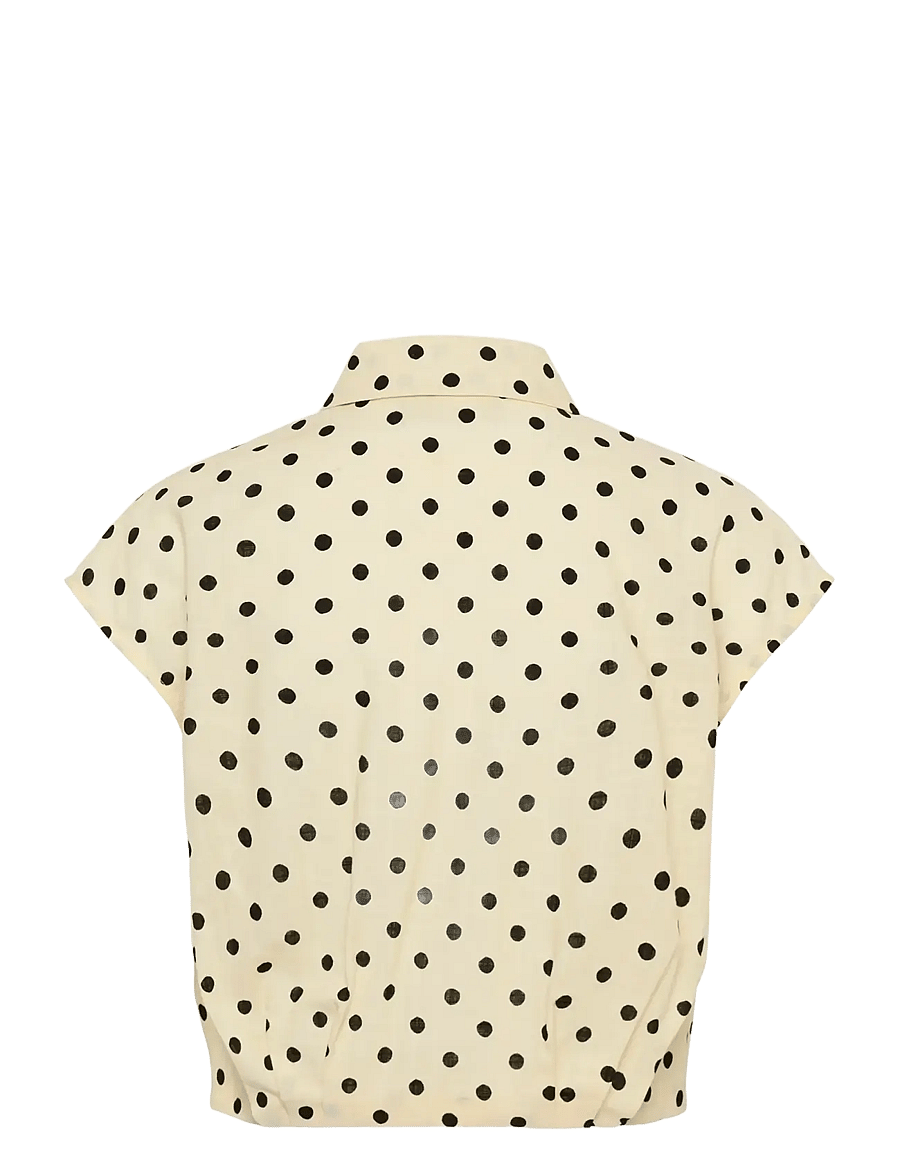 My Essential Wardrobe - MWNada Short Shirt - crop tops - lemon icing w. dots - 2