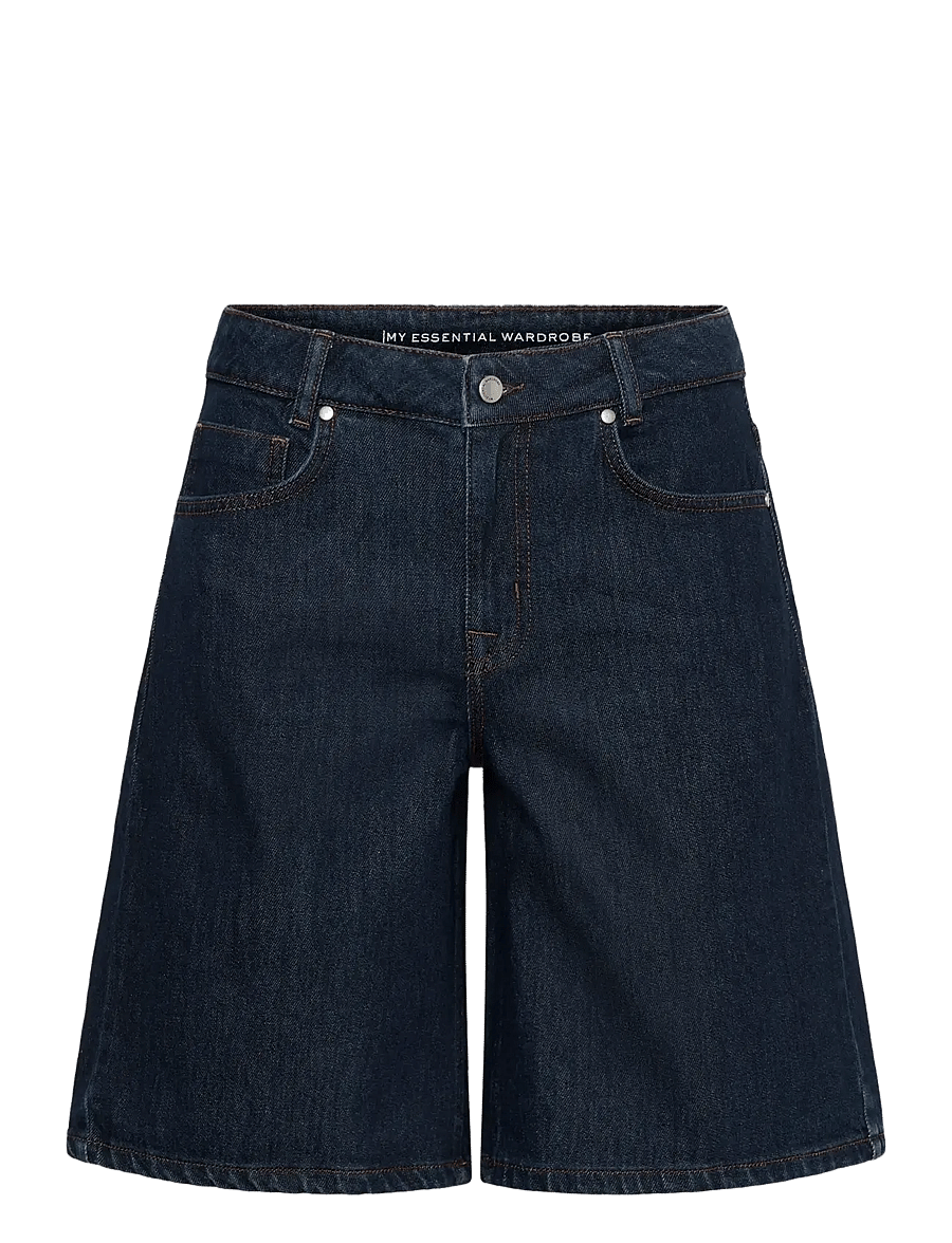 My Essential Wardrobe - MWZita 139 High X-Wide Shorts - jorts - dark blue un-wash - 1