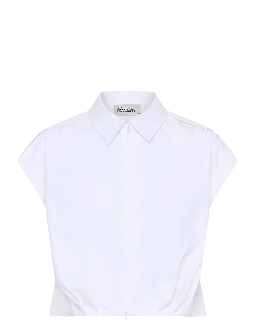 My Essential Wardrobe - MWSunna Sleeveless Shirt - crop tops - bright white - 1
