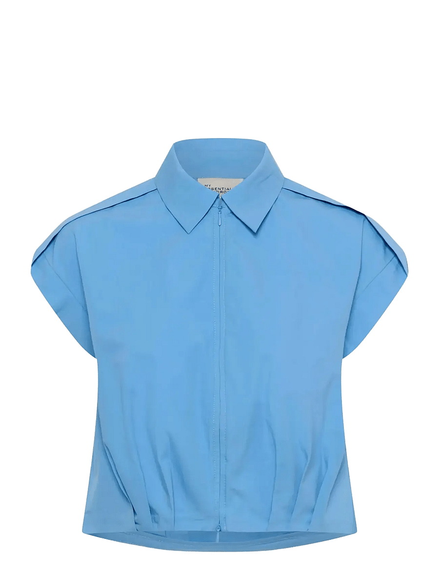 My Essential Wardrobe - MWSunna Sleeveless Shirt - lühikesed topid - silver lake blue - 1