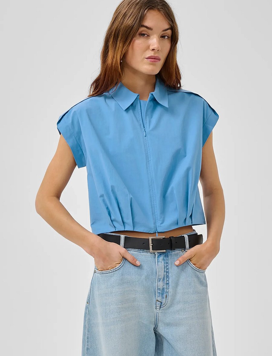 My Essential Wardrobe - MWSunna Sleeveless Shirt - lühikesed topid - silver lake blue - 0