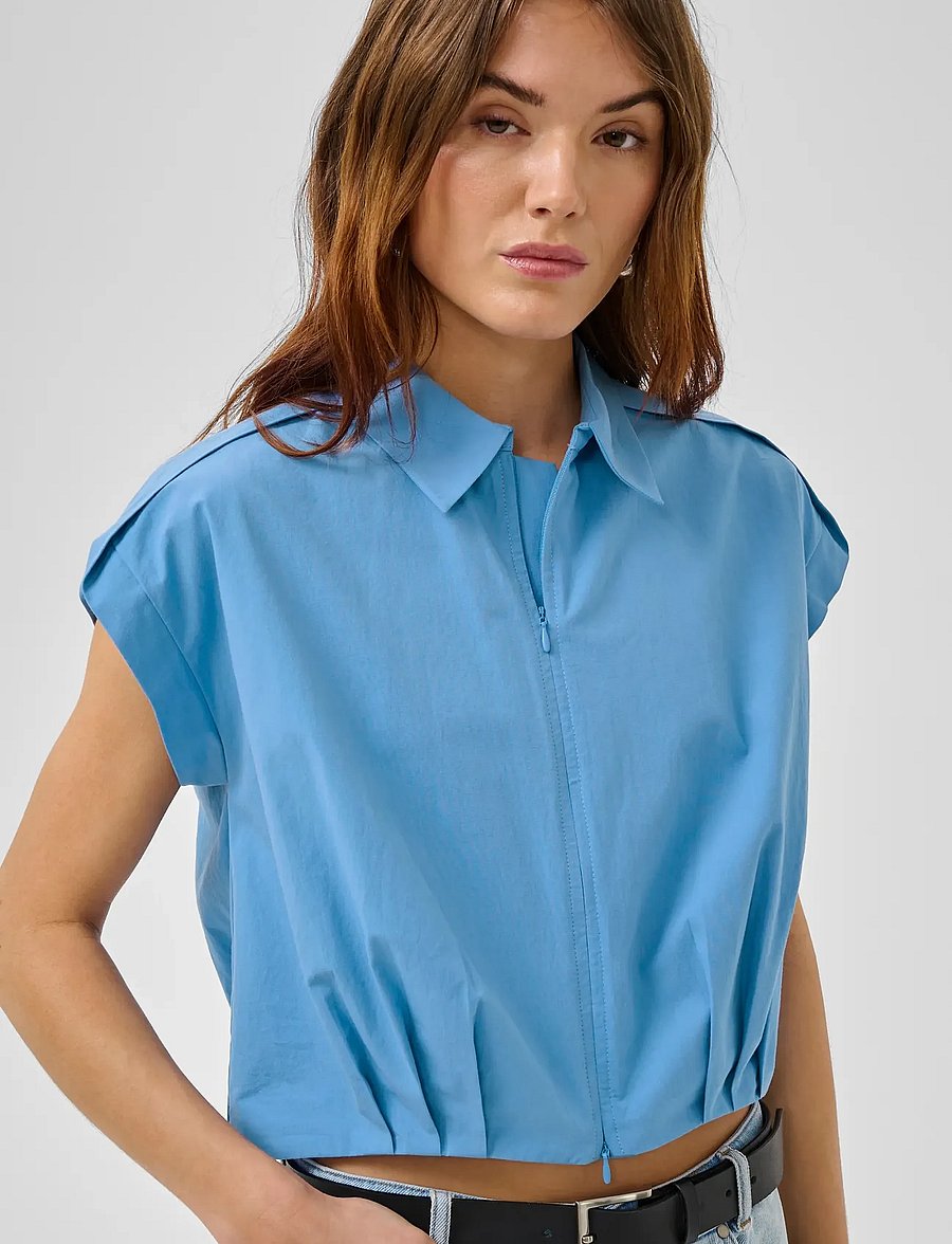 My Essential Wardrobe - MWSunna Sleeveless Shirt - lühikesed topid - silver lake blue - 5