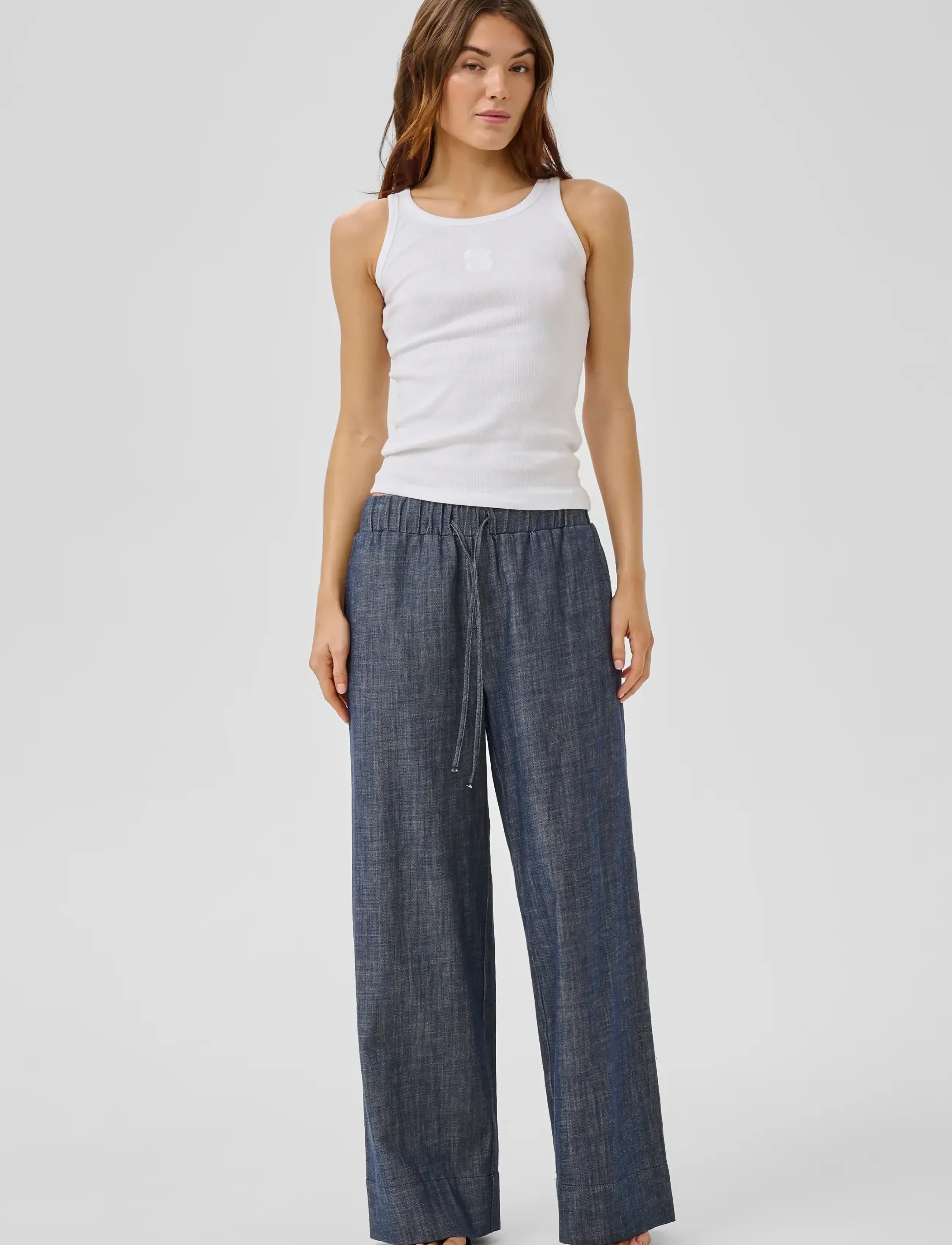 My Essential Wardrobe - MWDazzie Dias Pant - laia säärega püksid - dark blue wash - 3