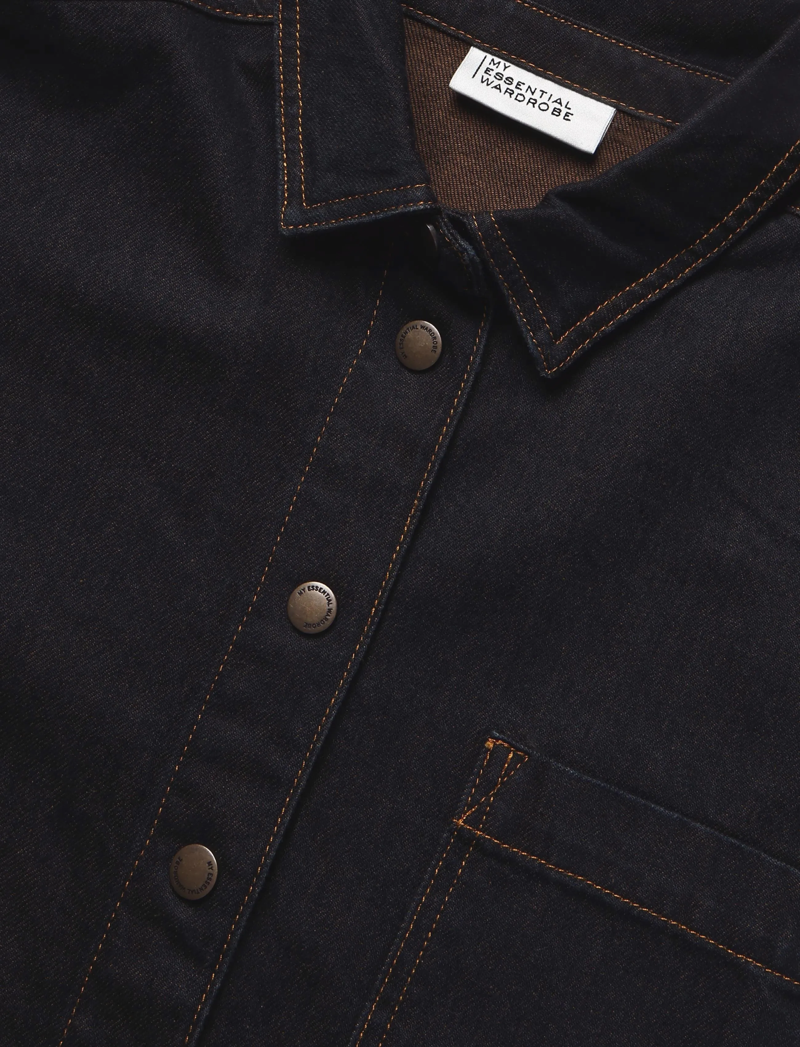 My Essential Wardrobe - Denim Shirt MWSinna 186 - denim shirts - blue/ brown un-washed - 2