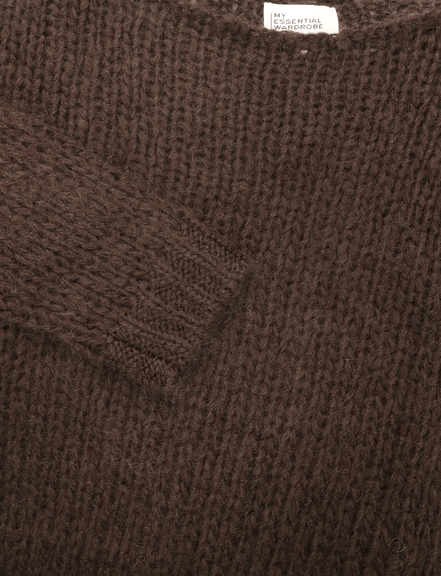 My Essential Wardrobe - MWNima Knit Pullover - stickade tröjor - dark brown - 2