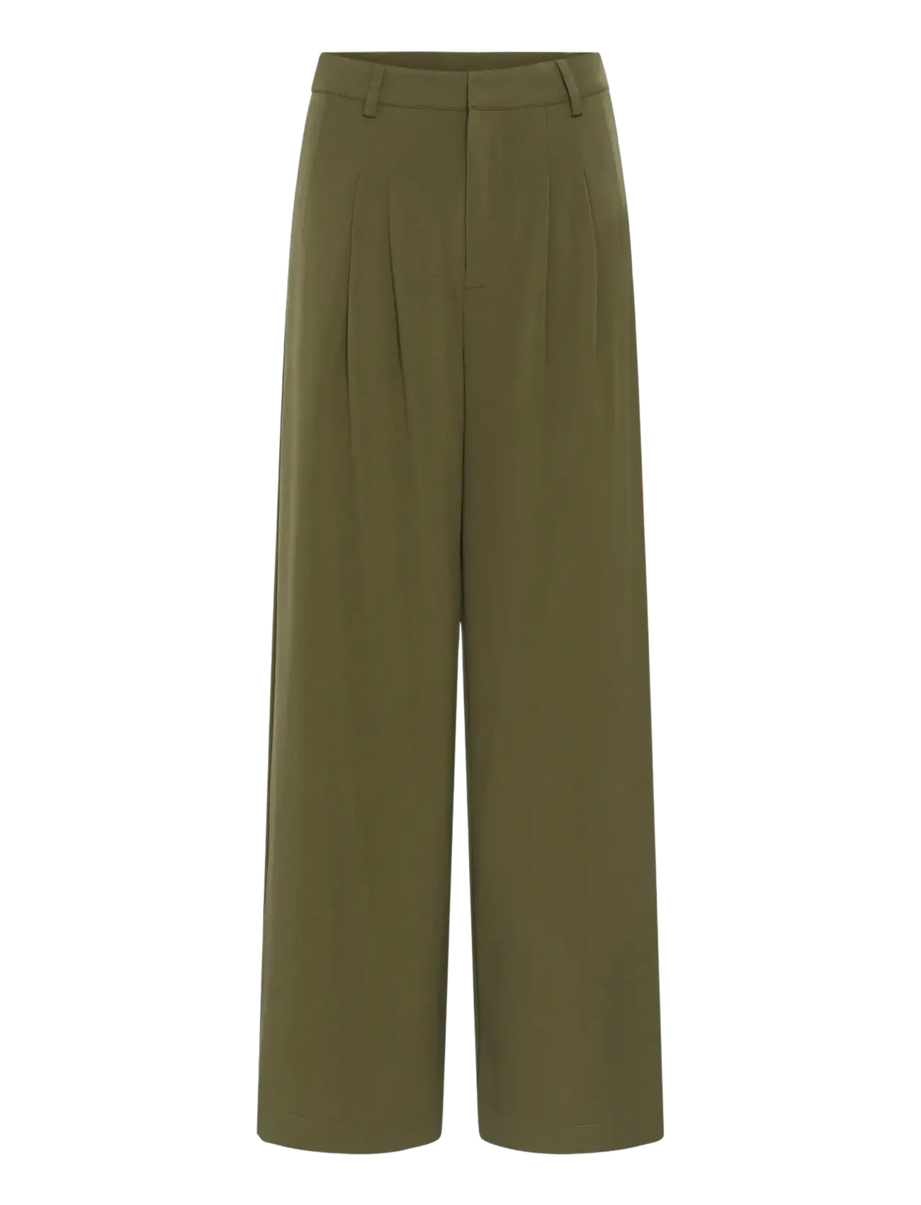 My Essential Wardrobe Mwhace High Wide Pant, 34 Long, Khaki green, Bukser > Brede Ben, Dame