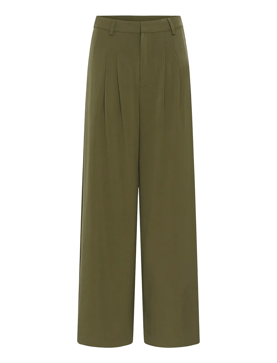 My Essential Wardrobe - MWHace High Wide Pant - vida byxor - olive night - 0