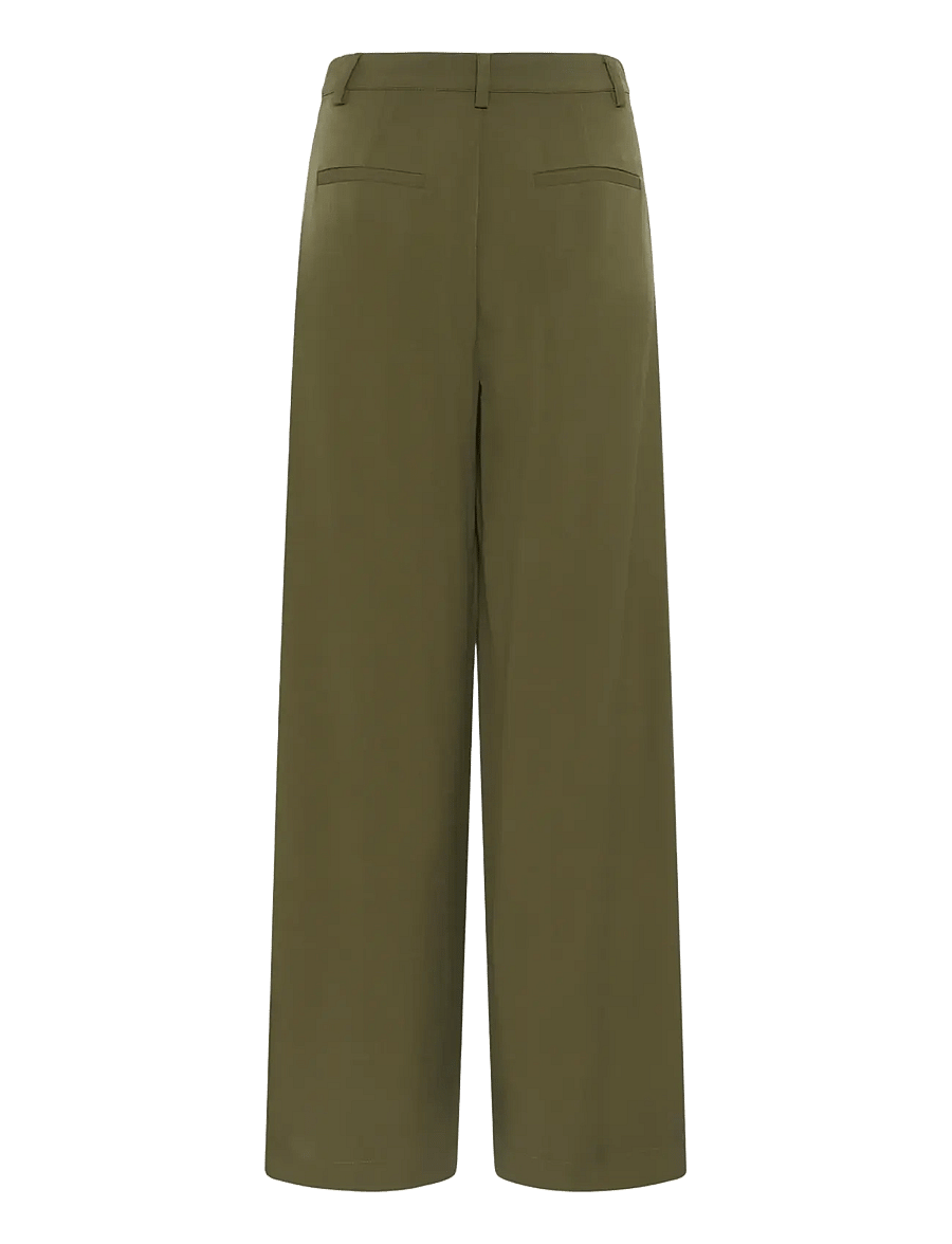 My Essential Wardrobe - MWHace High Wide Pant - vida byxor - olive night - 1
