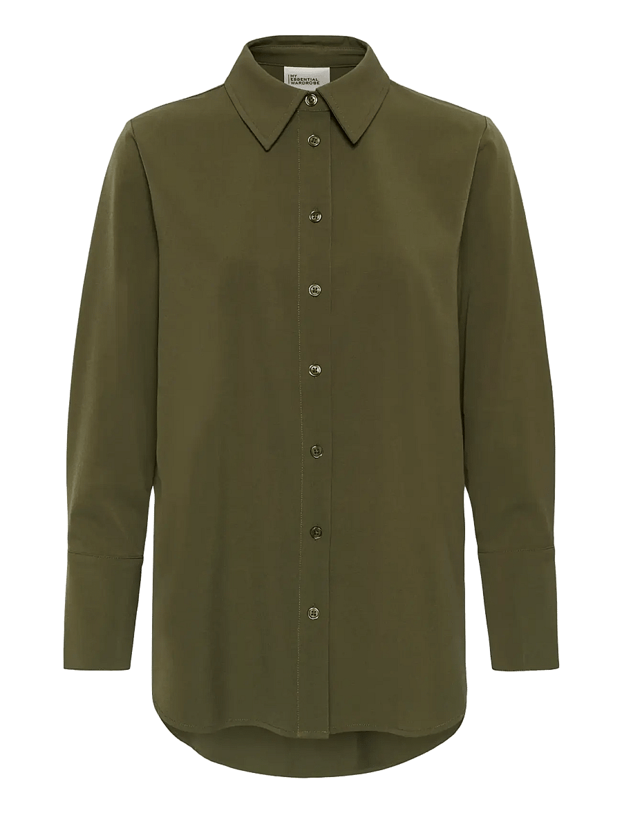 My Essential Wardrobe - MWHace Vitta Shirt - langärmlige hemden - olive night - 0