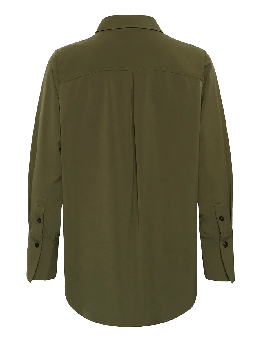 My Essential Wardrobe - MWHace Vitta Shirt - langärmlige hemden - olive night - 1