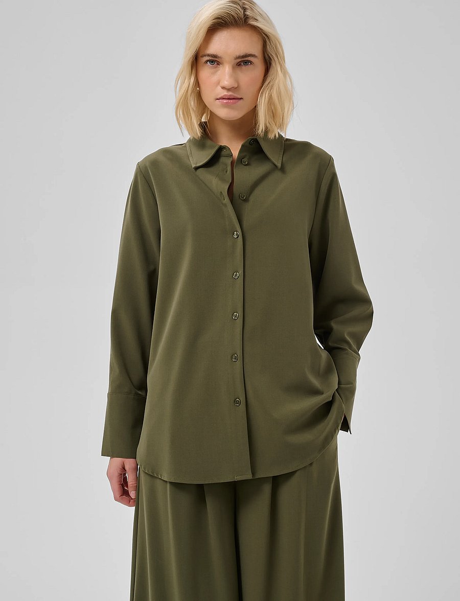 My Essential Wardrobe - MWHace Vitta Shirt - langärmlige hemden - olive night - 2