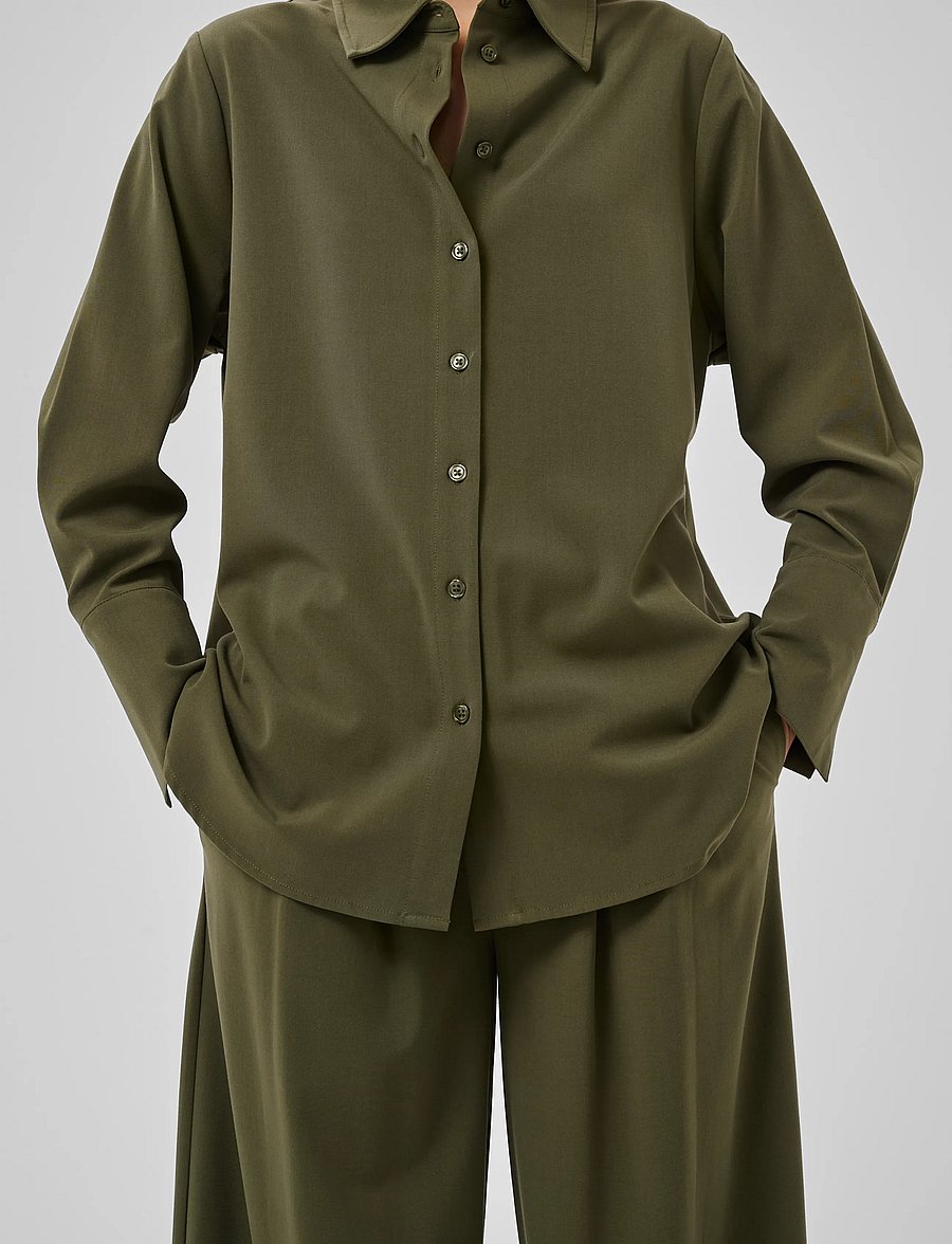 My Essential Wardrobe - MWHace Vitta Shirt - langärmlige hemden - olive night - 5