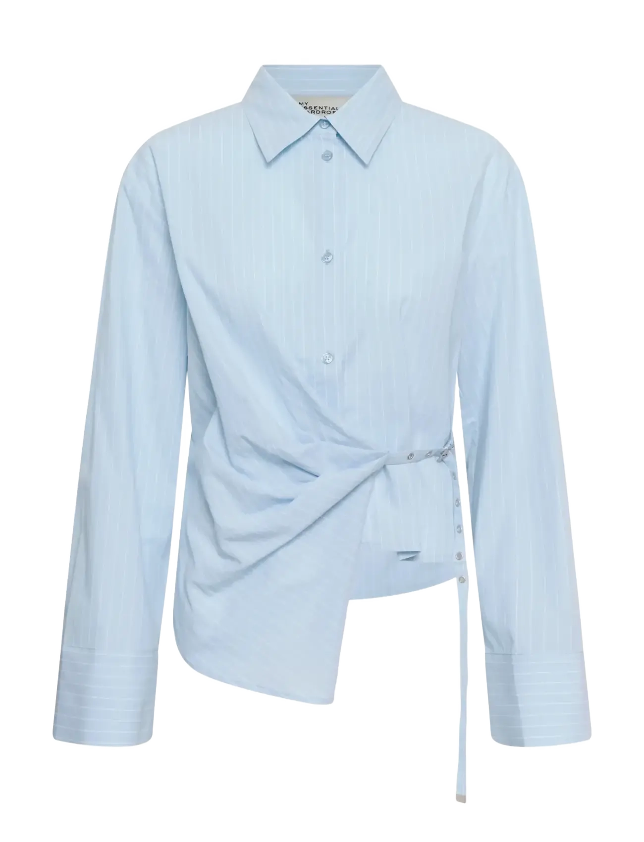 My Essential Wardrobe MWBella Belt Shirt - Bluser & Skjorter - ANGELL FALLS STRIPED / blue