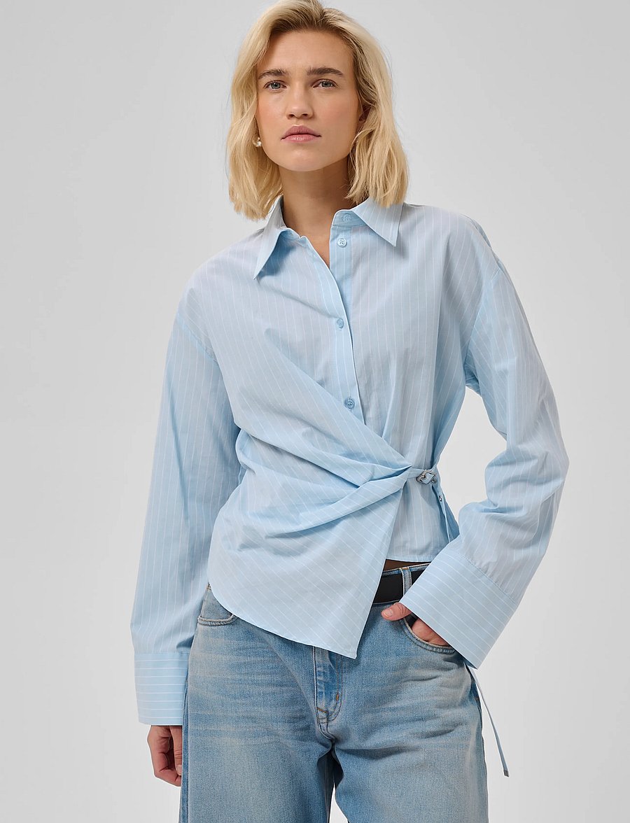 My Essential Wardrobe - MWBella Belt Shirt - pikkade varrukatega särgid - angell falls striped - 2