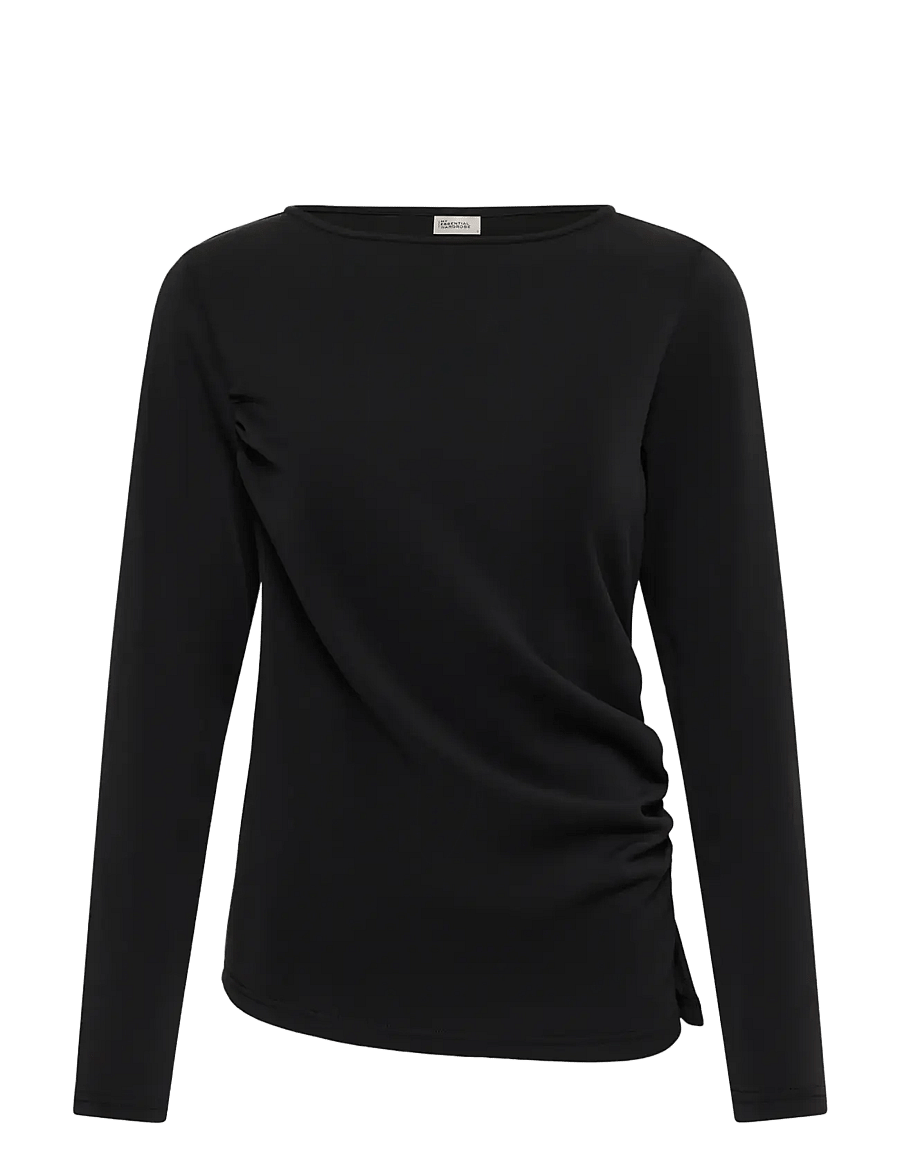 My Essential Wardrobe - MWHelle Asymmetric Blouse - langærmede bluser - black - 0