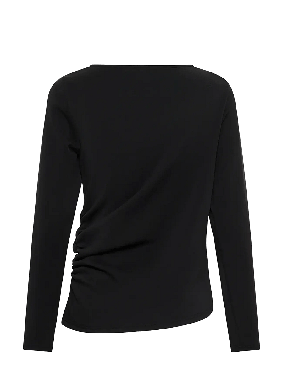 My Essential Wardrobe - MWHelle Asymmetric Blouse - langærmede bluser - black - 1