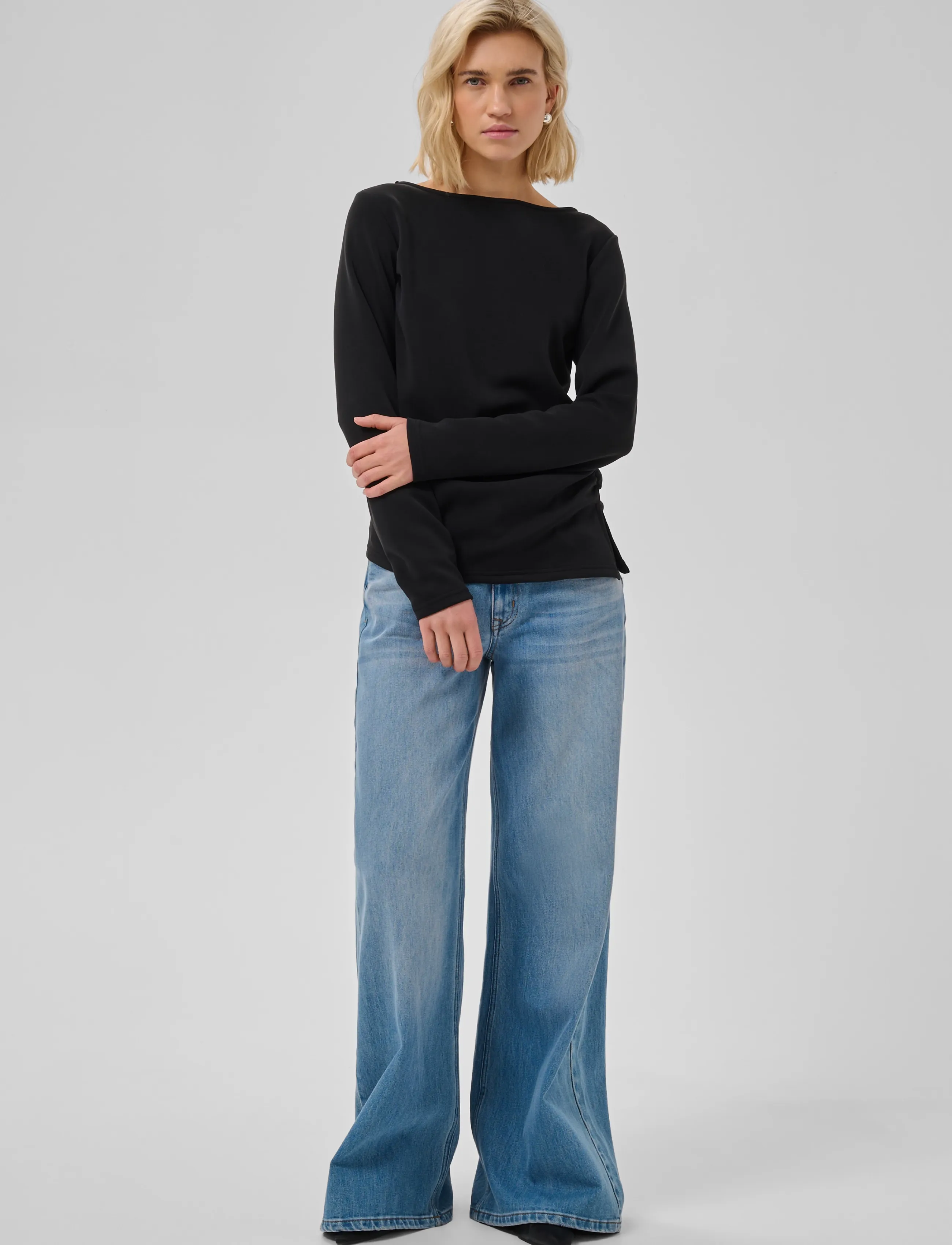 My Essential Wardrobe - MWHelle Asymmetric Blouse - langærmede bluser - black - 3