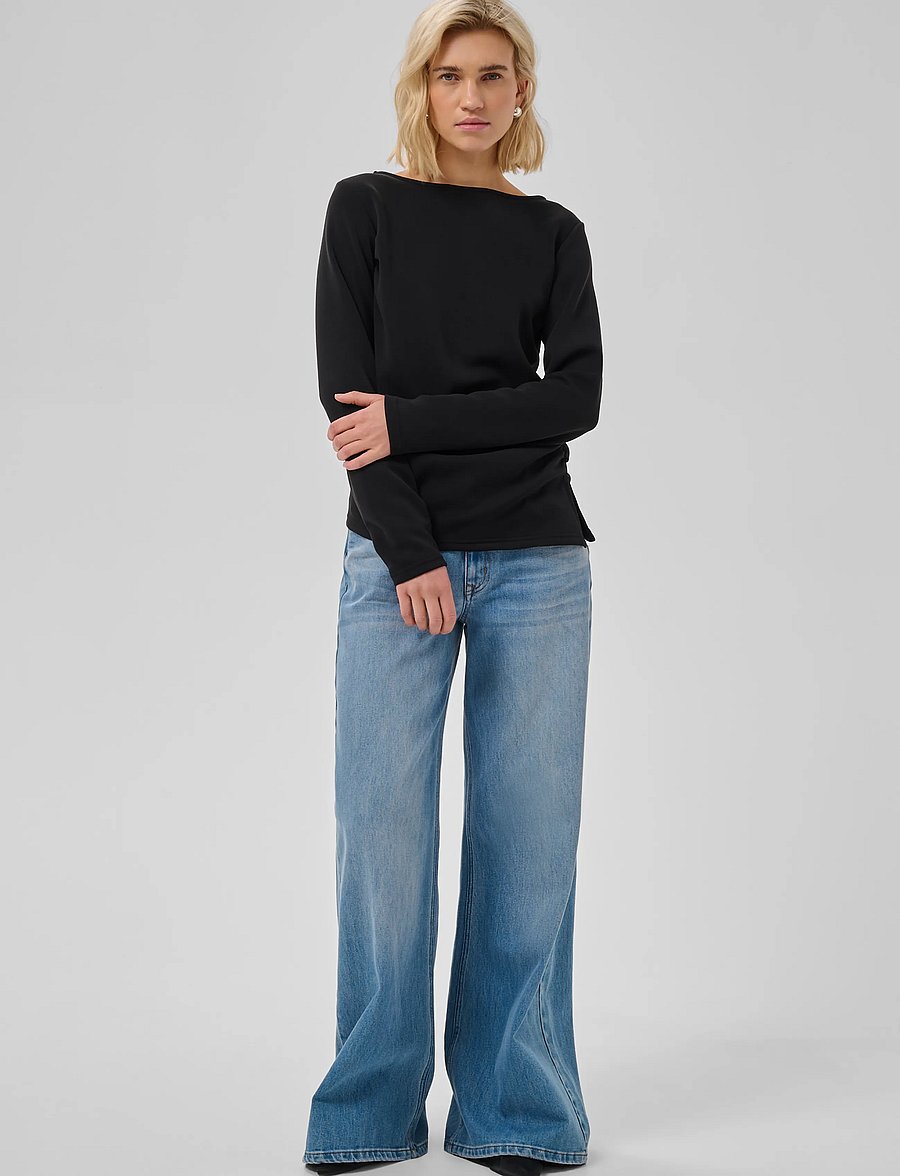 My Essential Wardrobe - MWHelle Asymmetric Blouse - langærmede bluser - black - 3