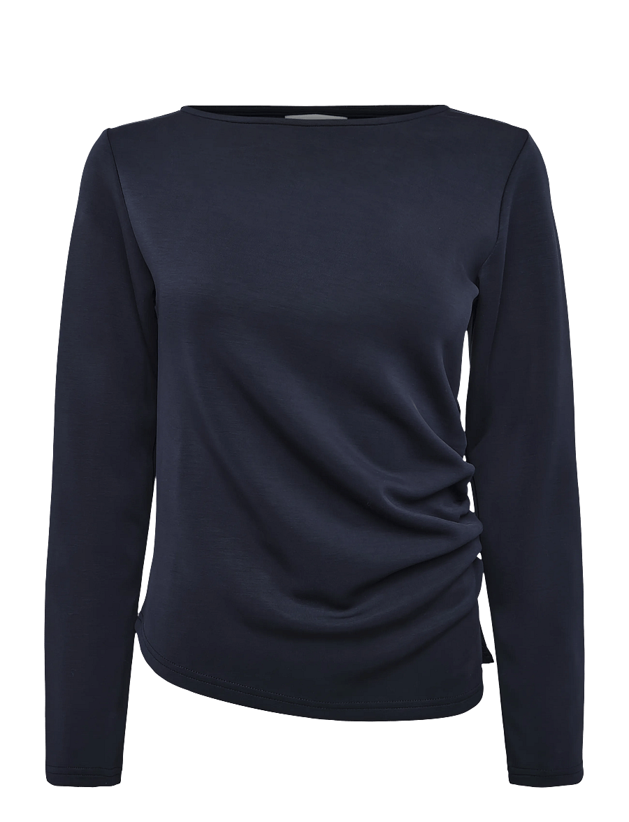 My Essential Wardrobe - MWHelle Asymmetric Blouse - langärmelige blusen - dark sapphire blue - 0