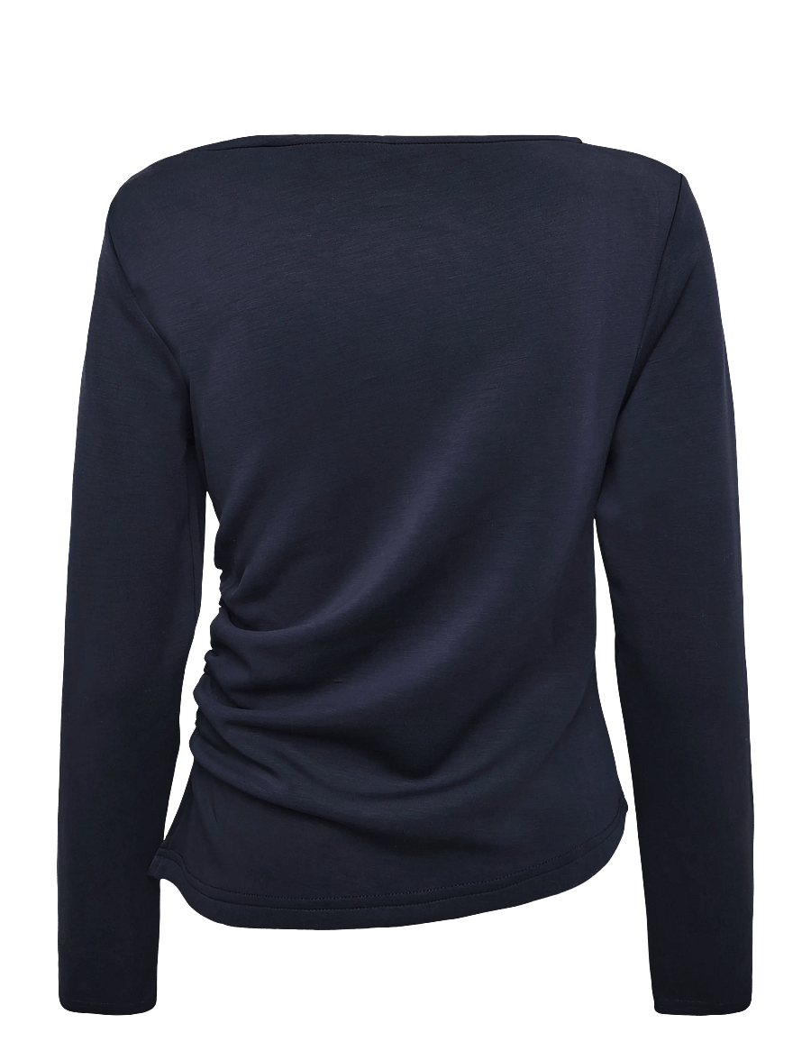 My Essential Wardrobe - MWHelle Asymmetric Blouse - langärmelige blusen - dark sapphire blue - 1