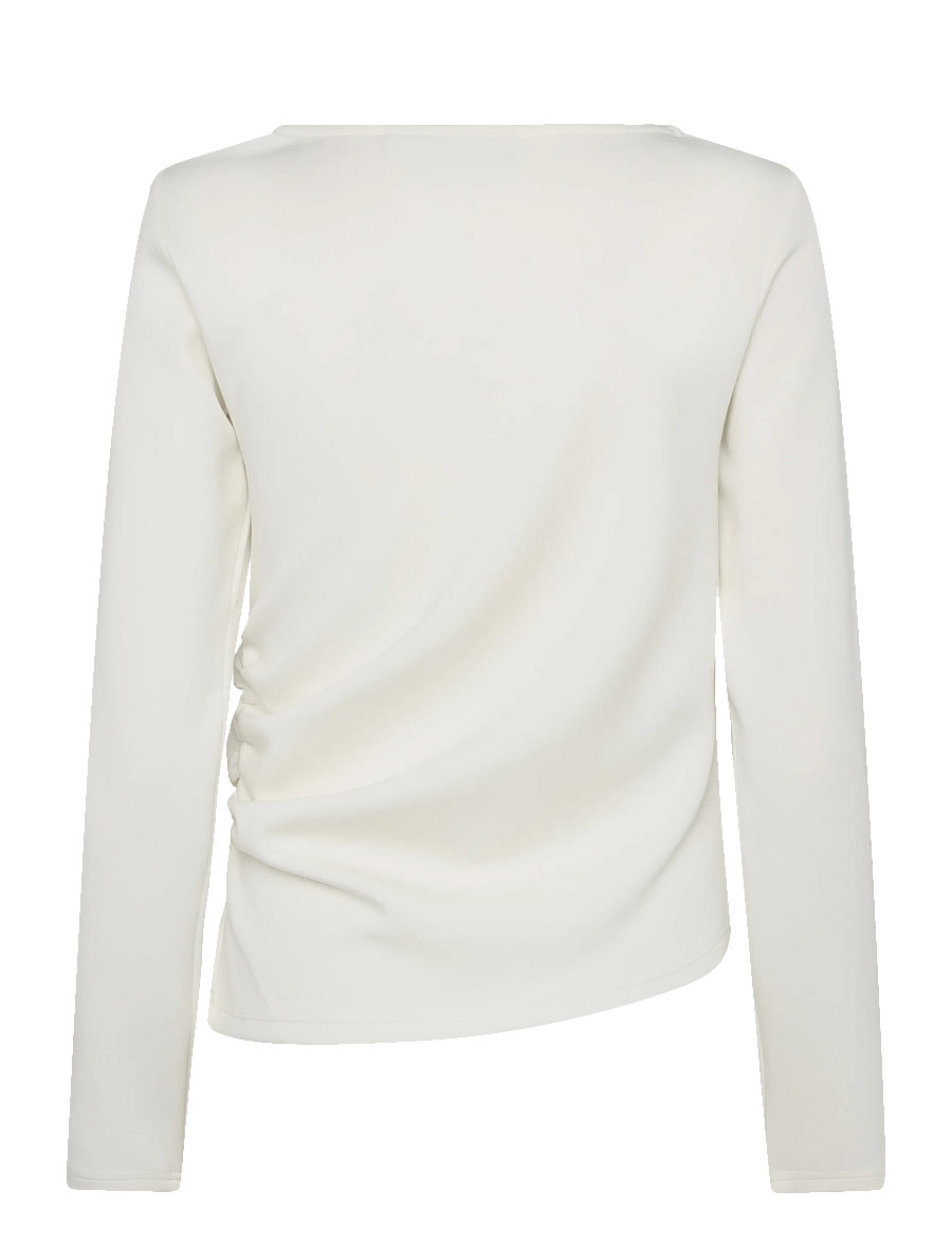 My Essential Wardrobe - MWHelle Asymmetric Blouse - långärmade blusar - snow white - 1