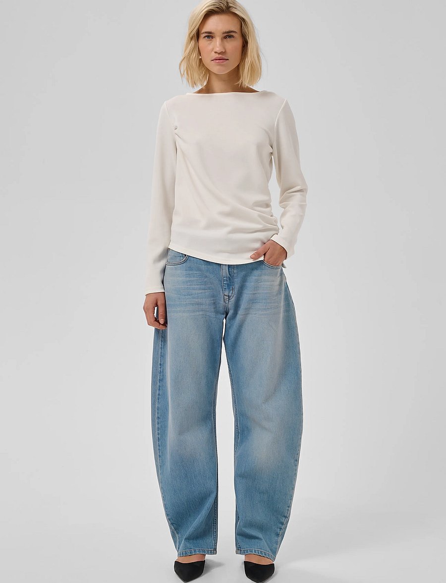 My Essential Wardrobe - MWHelle Asymmetric Blouse - långärmade blusar - snow white - 3