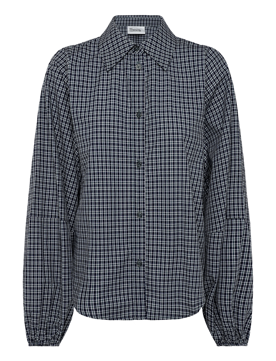 My Essential Wardrobe - MWIlse Balloon Sleeve Shirt - langärmlige hemden - douglas green check - 0