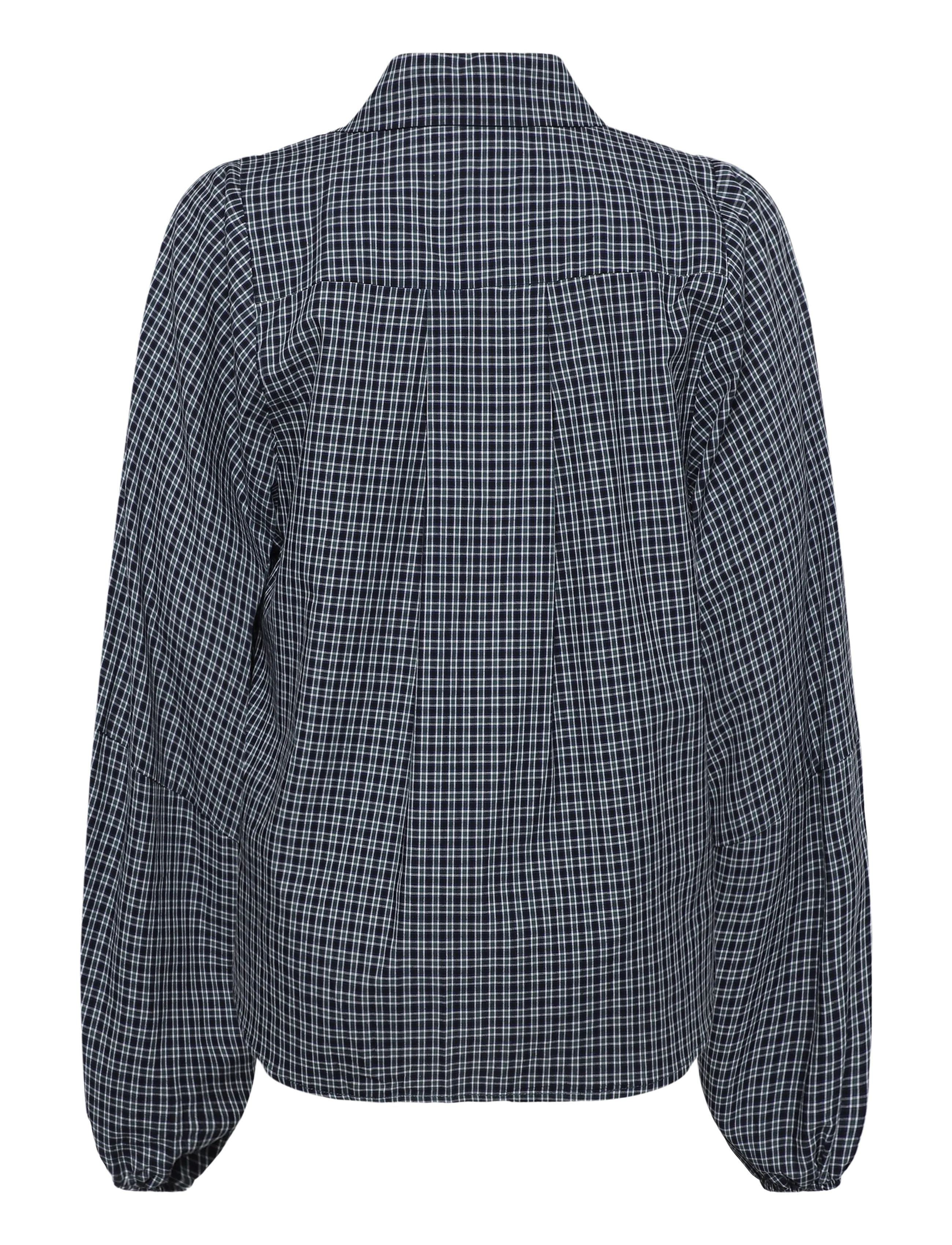 My Essential Wardrobe - MWIlse Balloon Sleeve Shirt - langärmlige hemden - douglas green check - 1