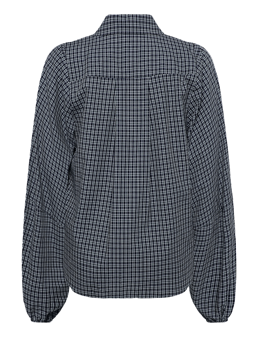 My Essential Wardrobe - MWIlse Balloon Sleeve Shirt - langärmlige hemden - douglas green check - 1