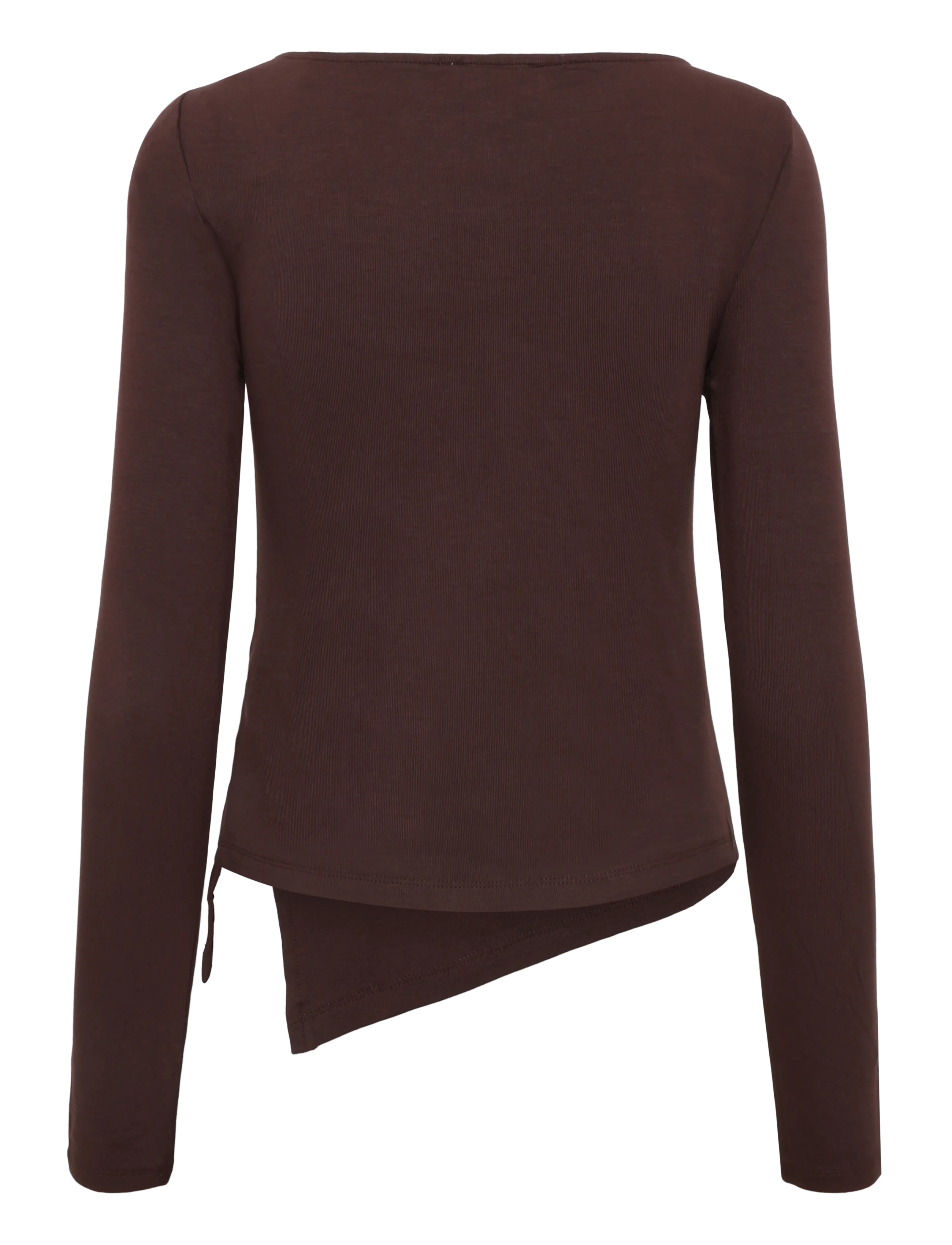 My Essential Wardrobe - MWNupti Asymmetric Blouse - dark brown - 1