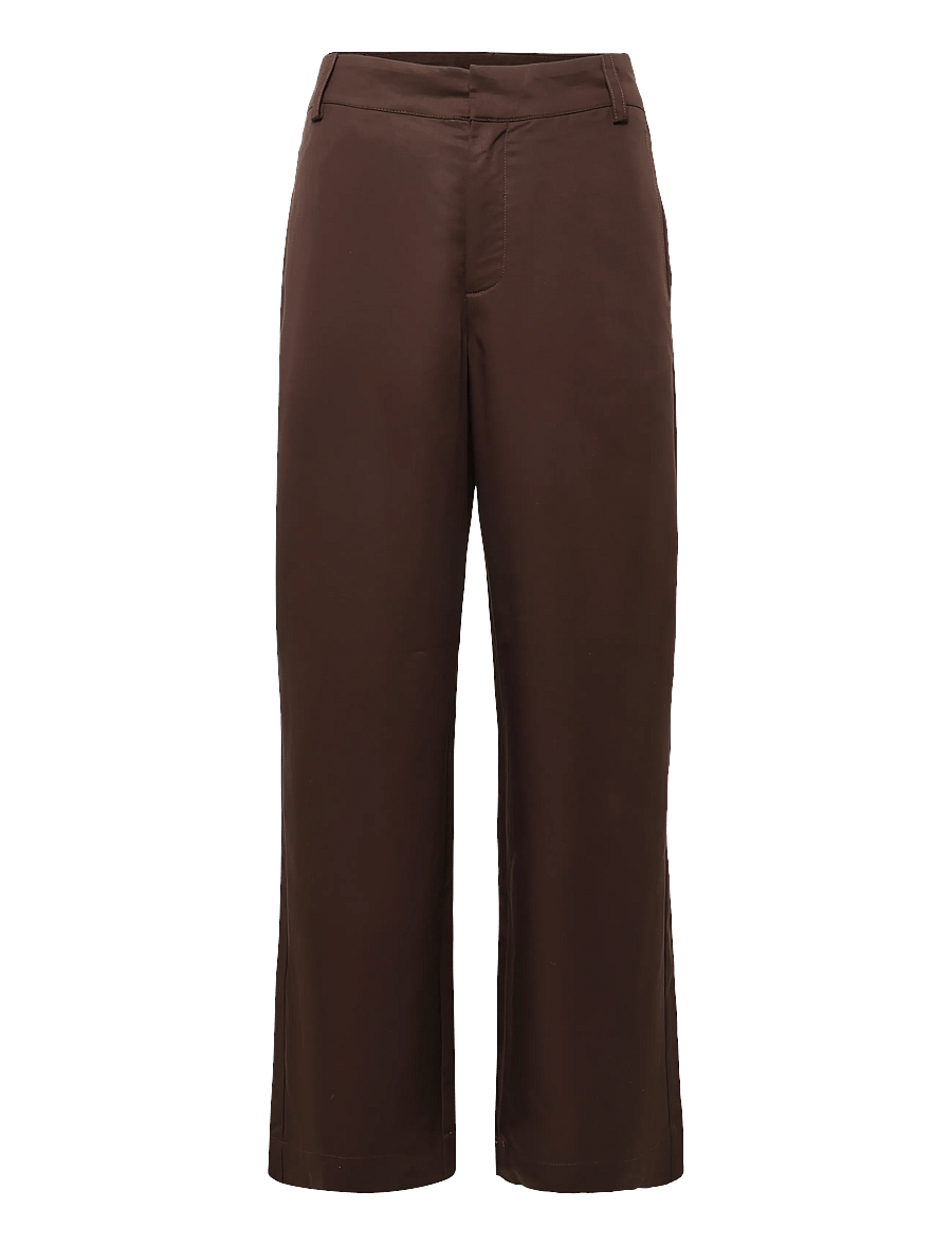 My Essential Wardrobe - MWJojo Wide Pant - hosen mit weitem bein - dark brown - 0