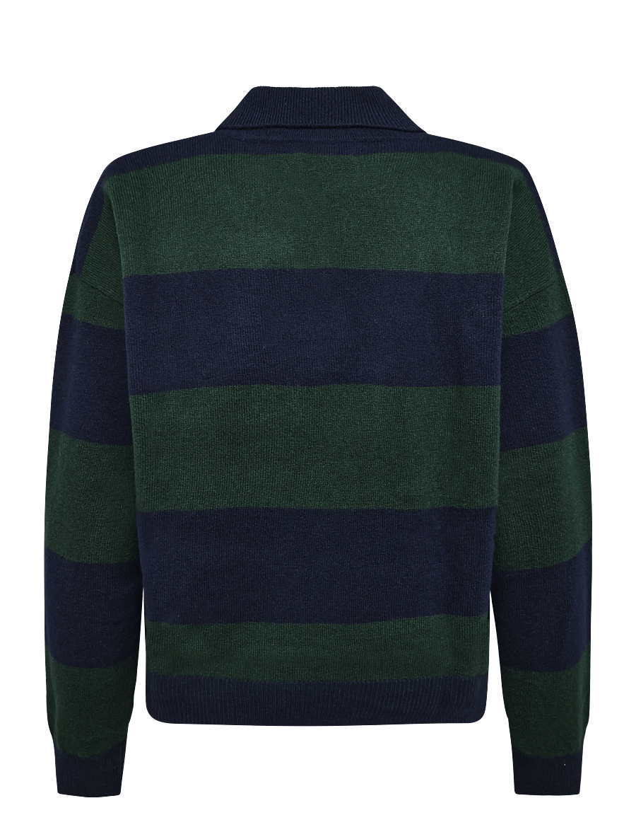 My Essential Wardrobe - MWJola Knit Polo Pullover - kampsunid - douglas w. navy stripe - 1