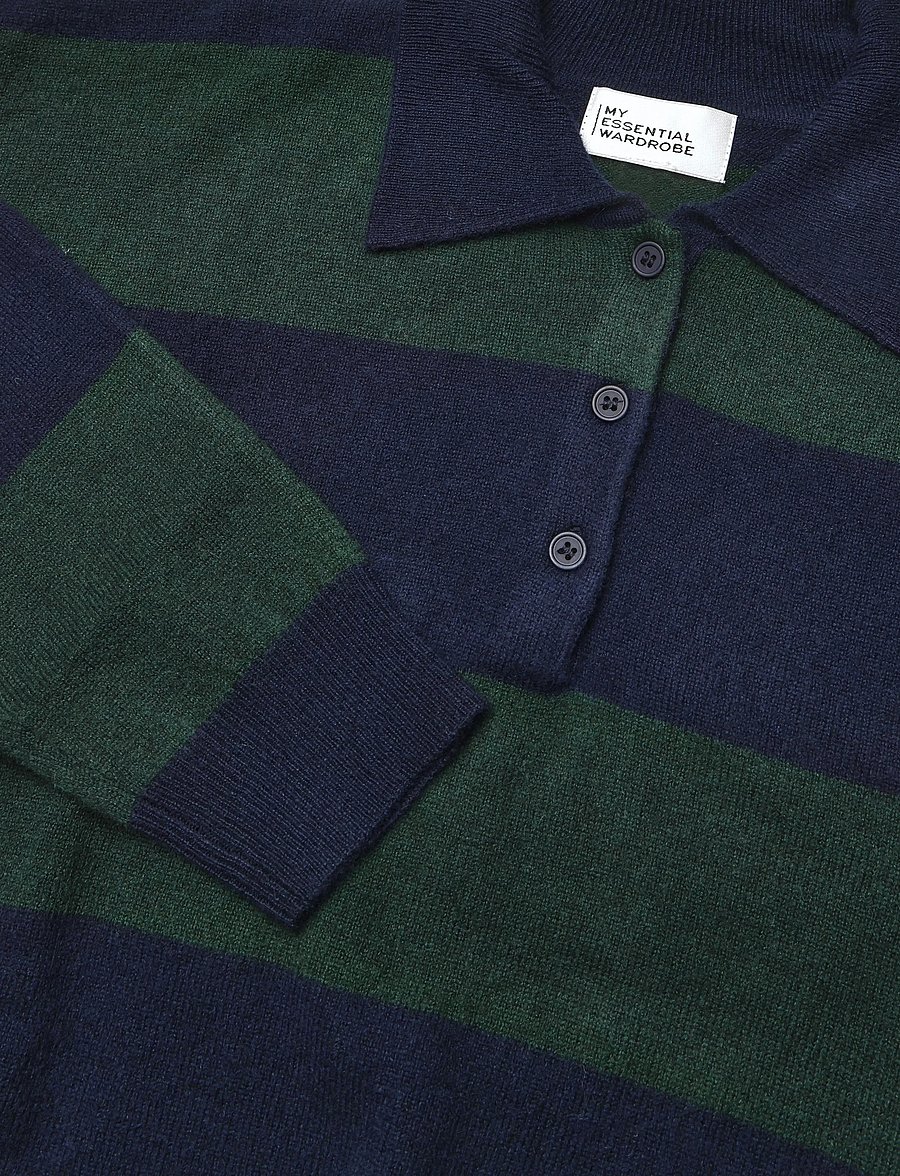 My Essential Wardrobe - MWJola Knit Polo Pullover - kampsunid - douglas w. navy stripe - 2