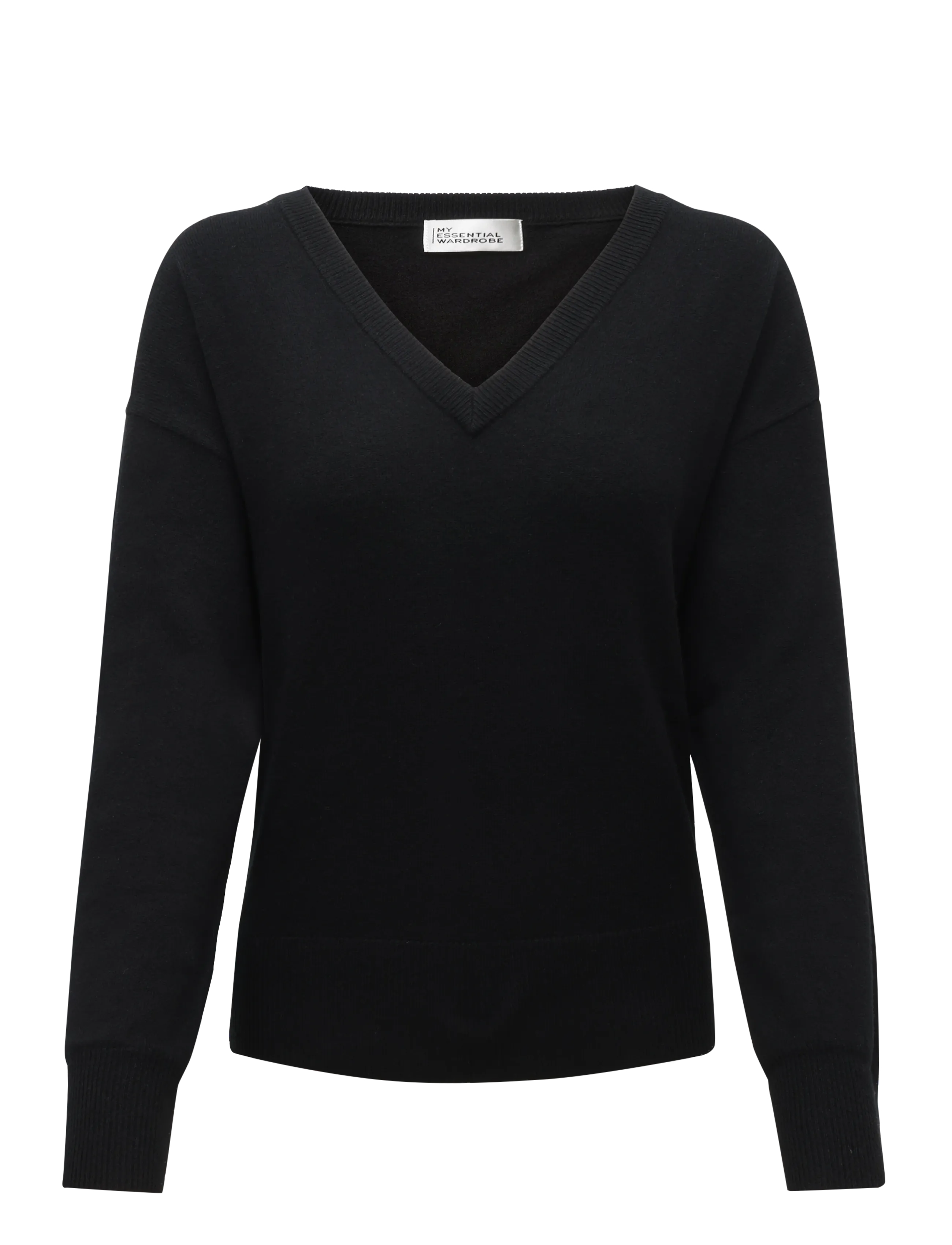 My Essential Wardrobe MWJola V-Neck Knit Pullover - Kampsunid - BLACK / black