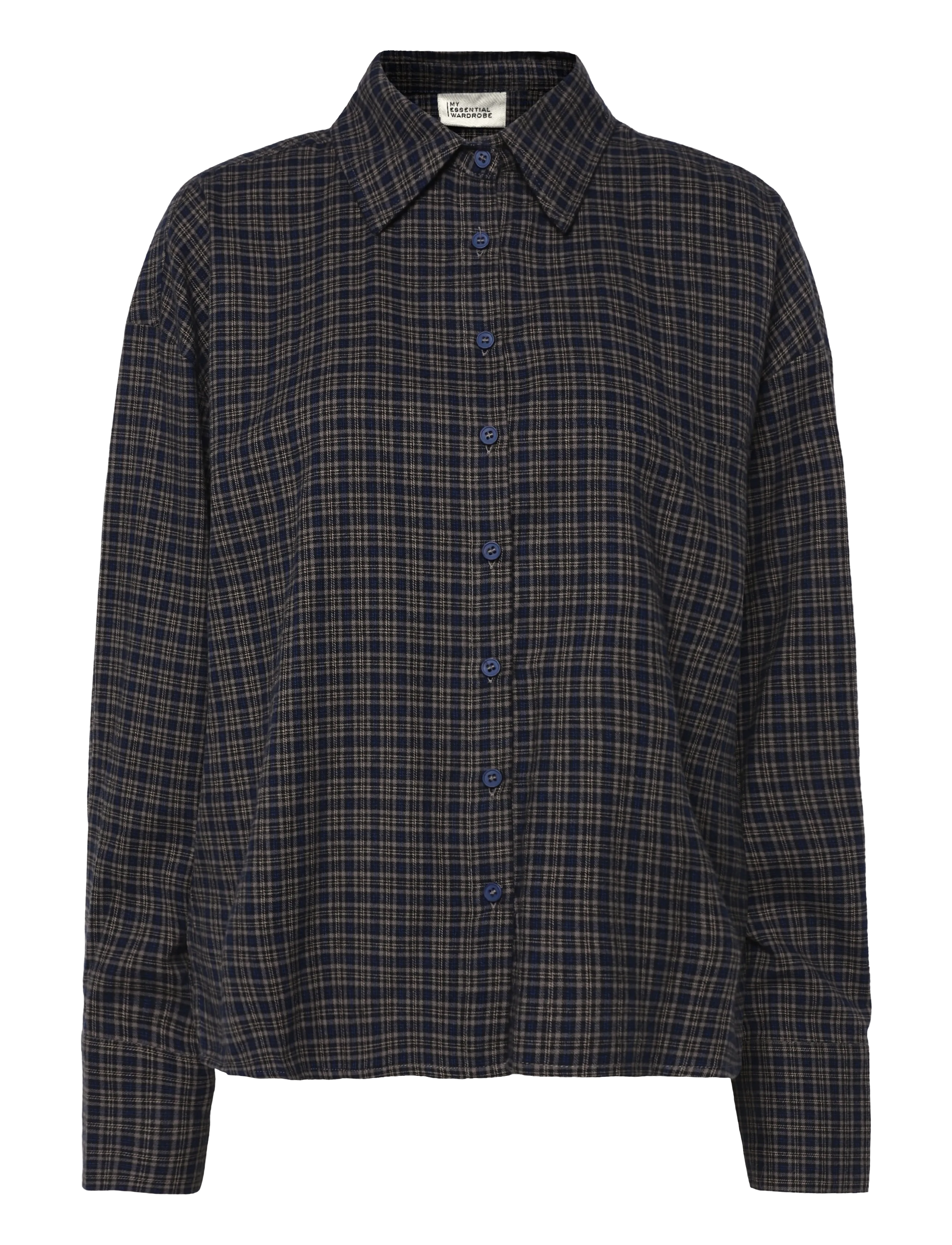 My Essential Wardrobe MWLennie Boxy Check Shirt - Kläder - DARK SAPPHIRE BLUE CHECK / navy